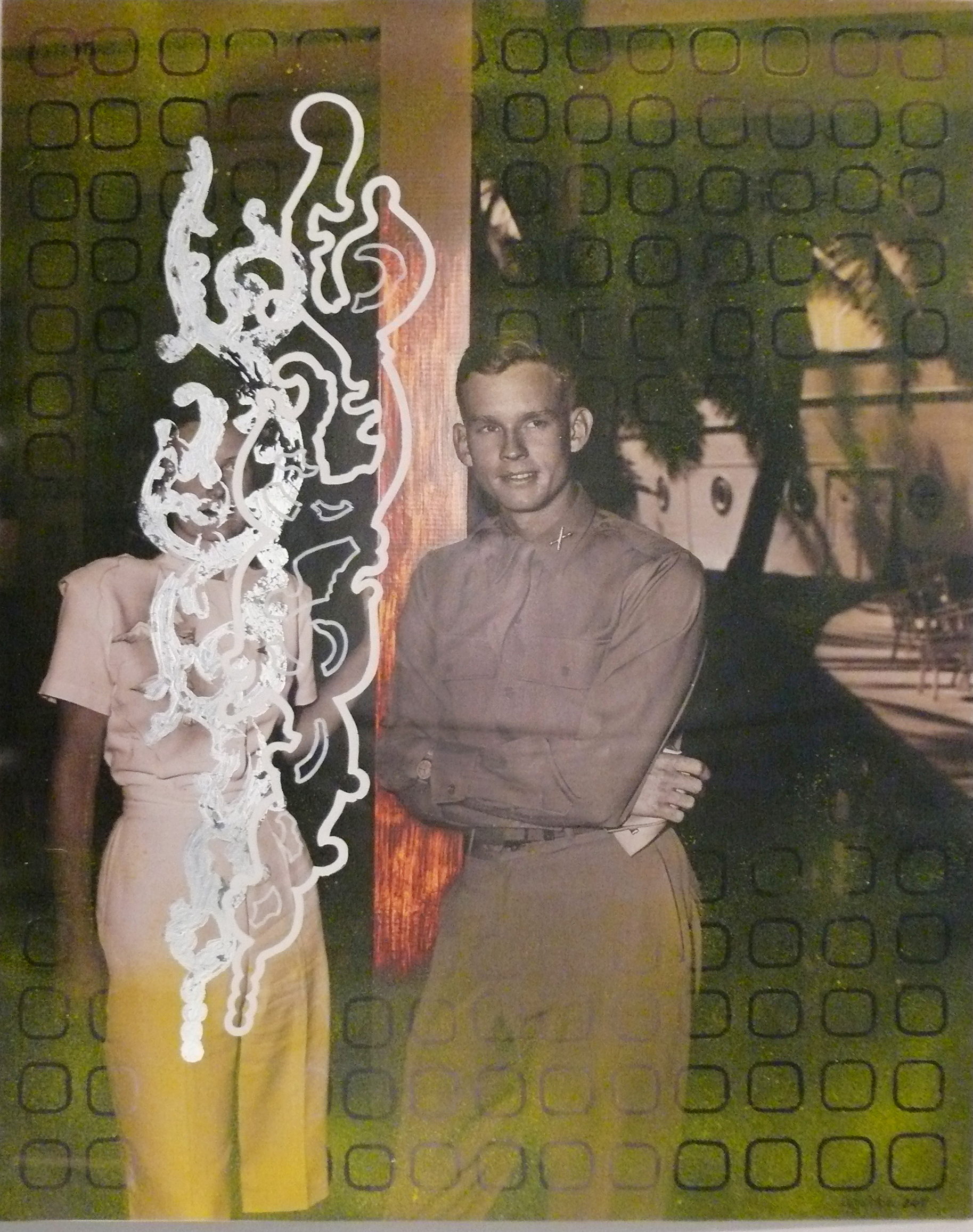 Gladiolo , 2013. Mixed-media on C-print. 24 x 32 inches.