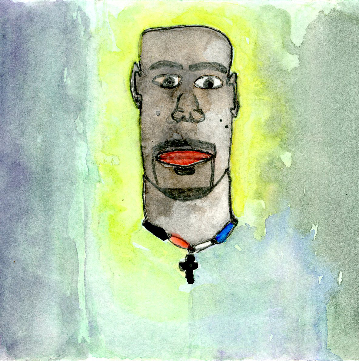 Watercolor portraits. Matt Talbot New Hope Recovery Center, Seattle. 2015. 