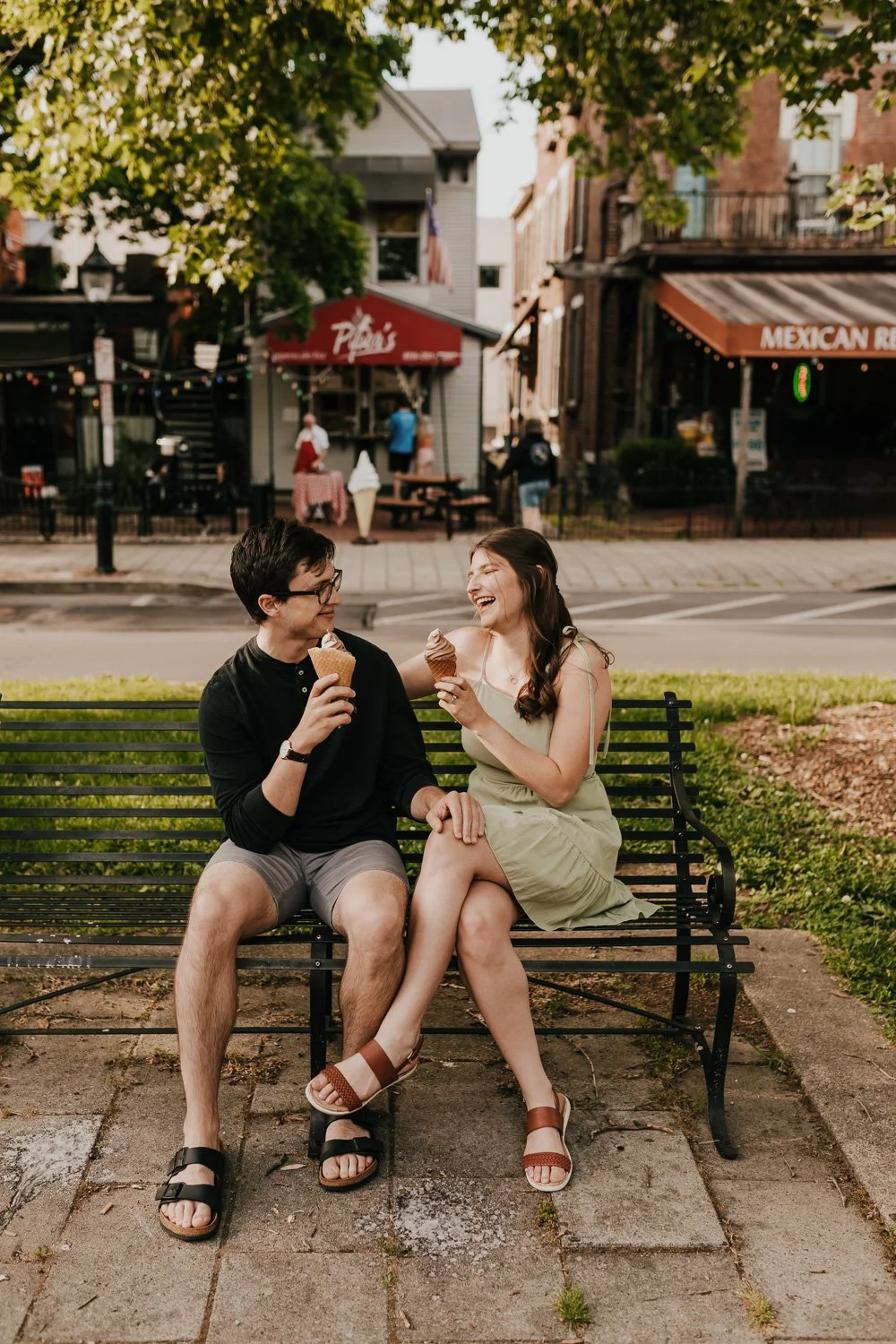 Kylie + Austin // Ice Cream Shop Engagement Photos