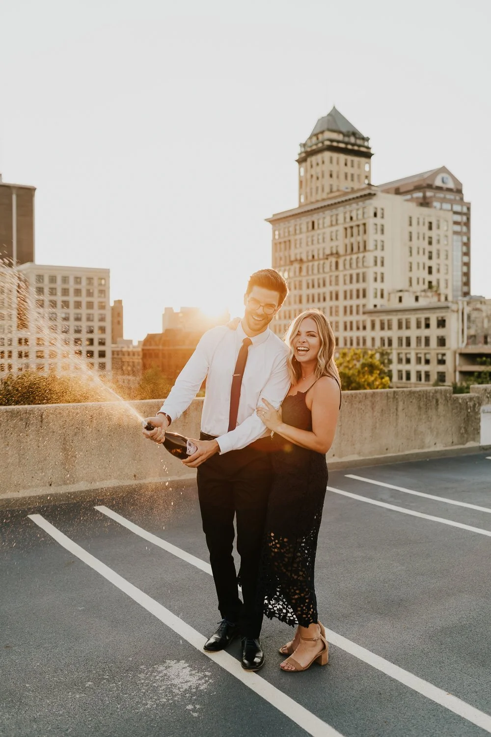 Angie and Mack // Downtown Dayton Engagement