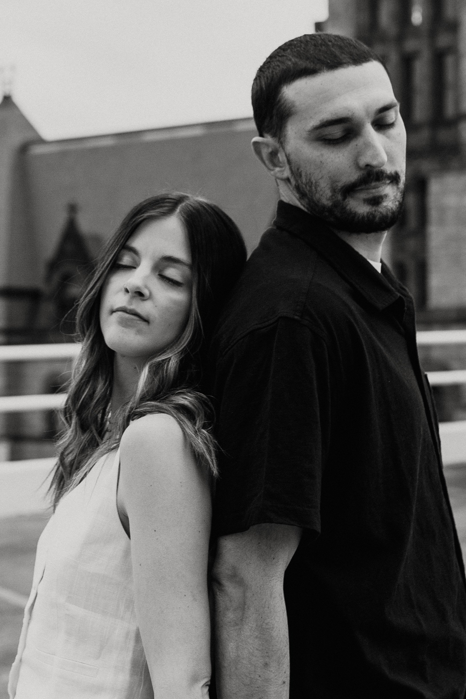 Downtown Rooftop Couple's Photos // Cincinnati Wedding Photograp