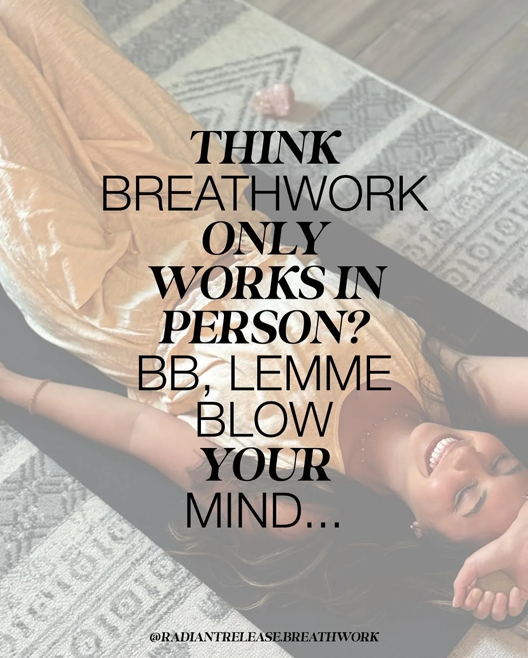 What if I told you it never actually mattered where you did breathwork&hellip;
Cuz what reallyyyy matters is where it can take you🌀

Virtual or in-person, the medicine is ALWAYS the same:
🌬️ Release what&rsquo;s been heavy on your chest/your whole 