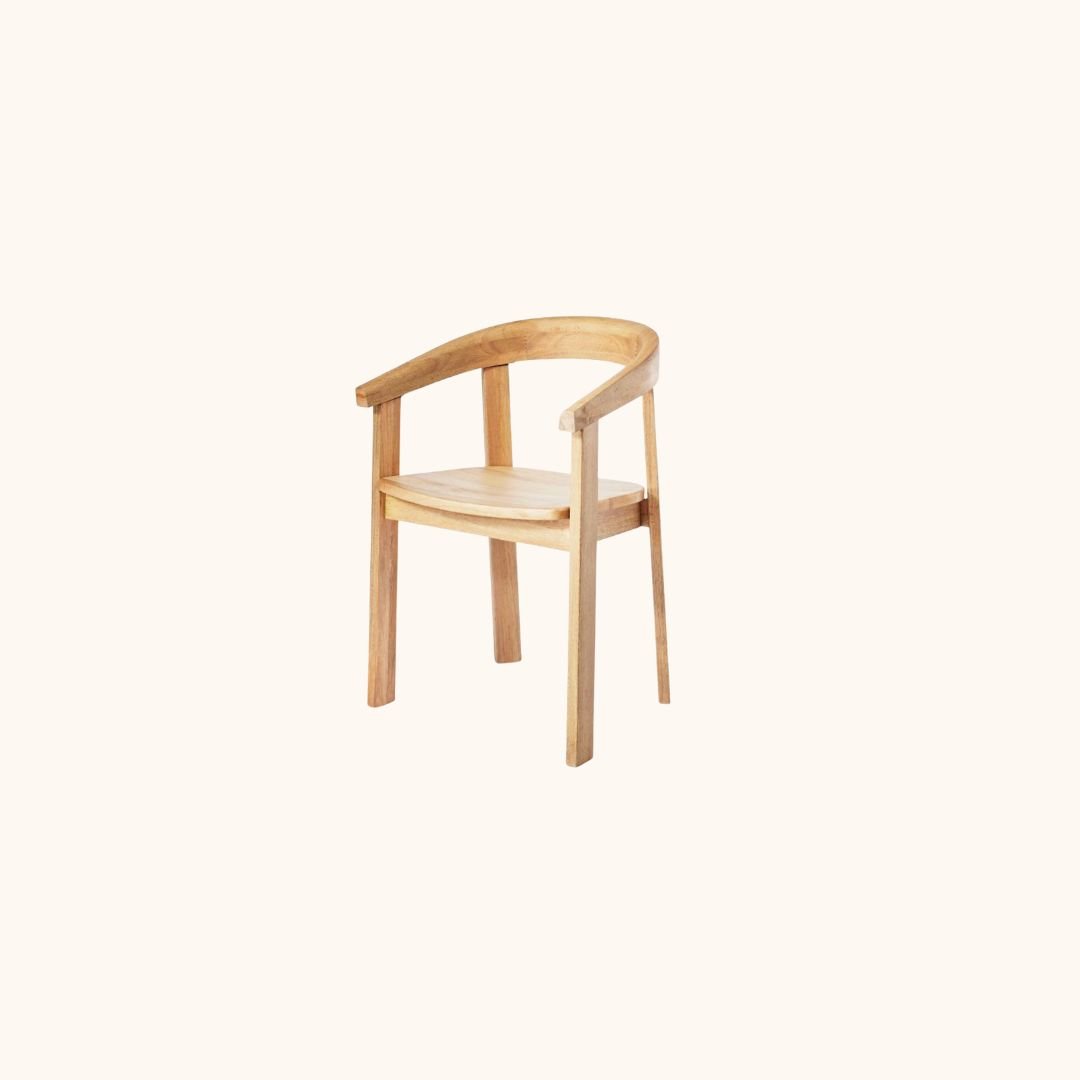 Terra Solid Wood Curved Back Dining Chair 