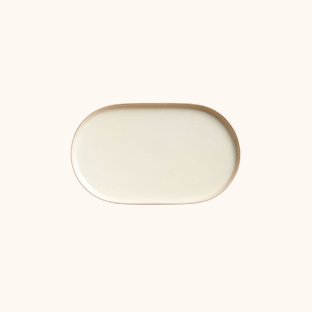 Molly Baz X Crate and Barrel Butter Yellow Oval Stoneware Serving Platter