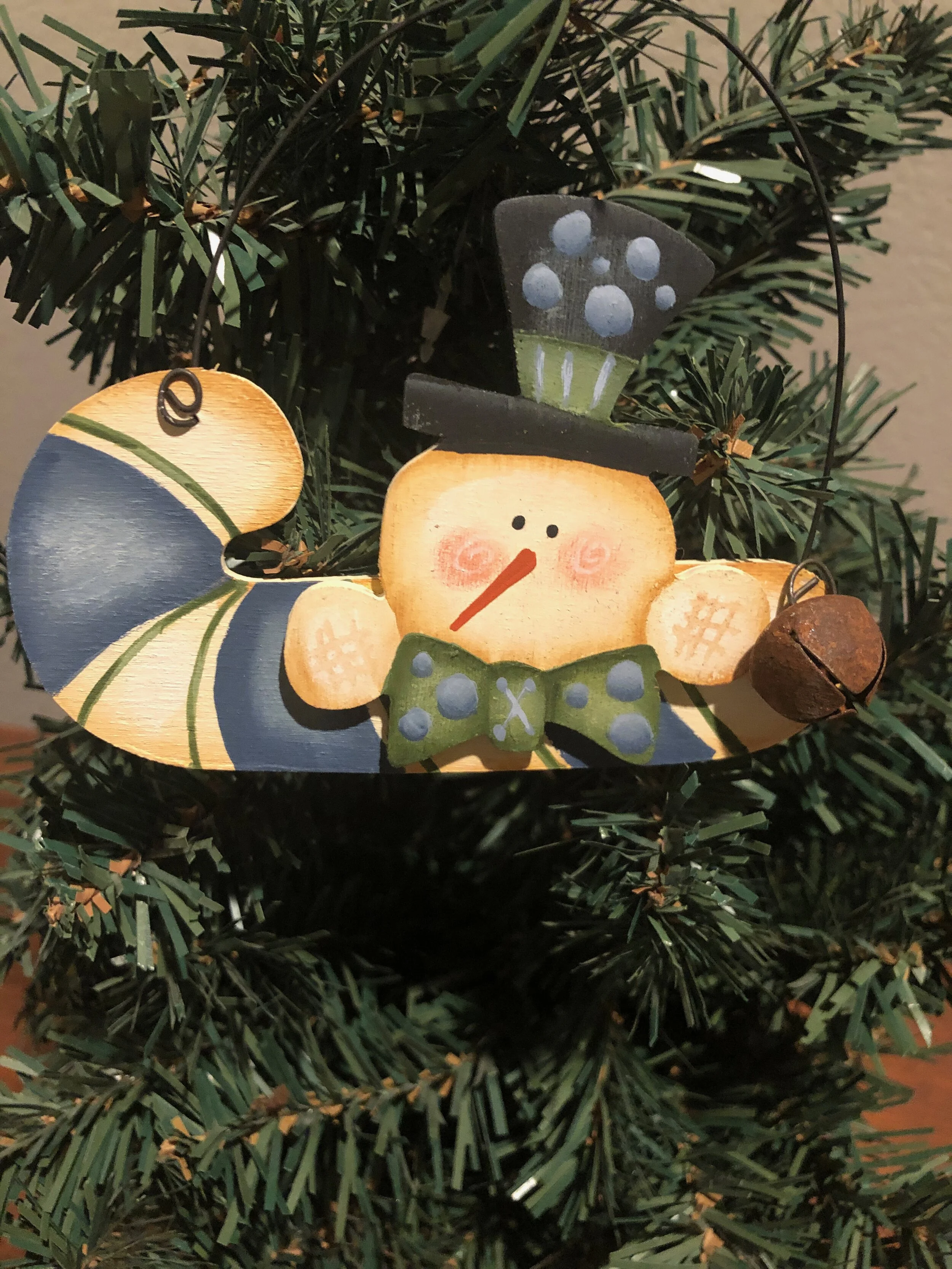 Snowman with Candy Cane