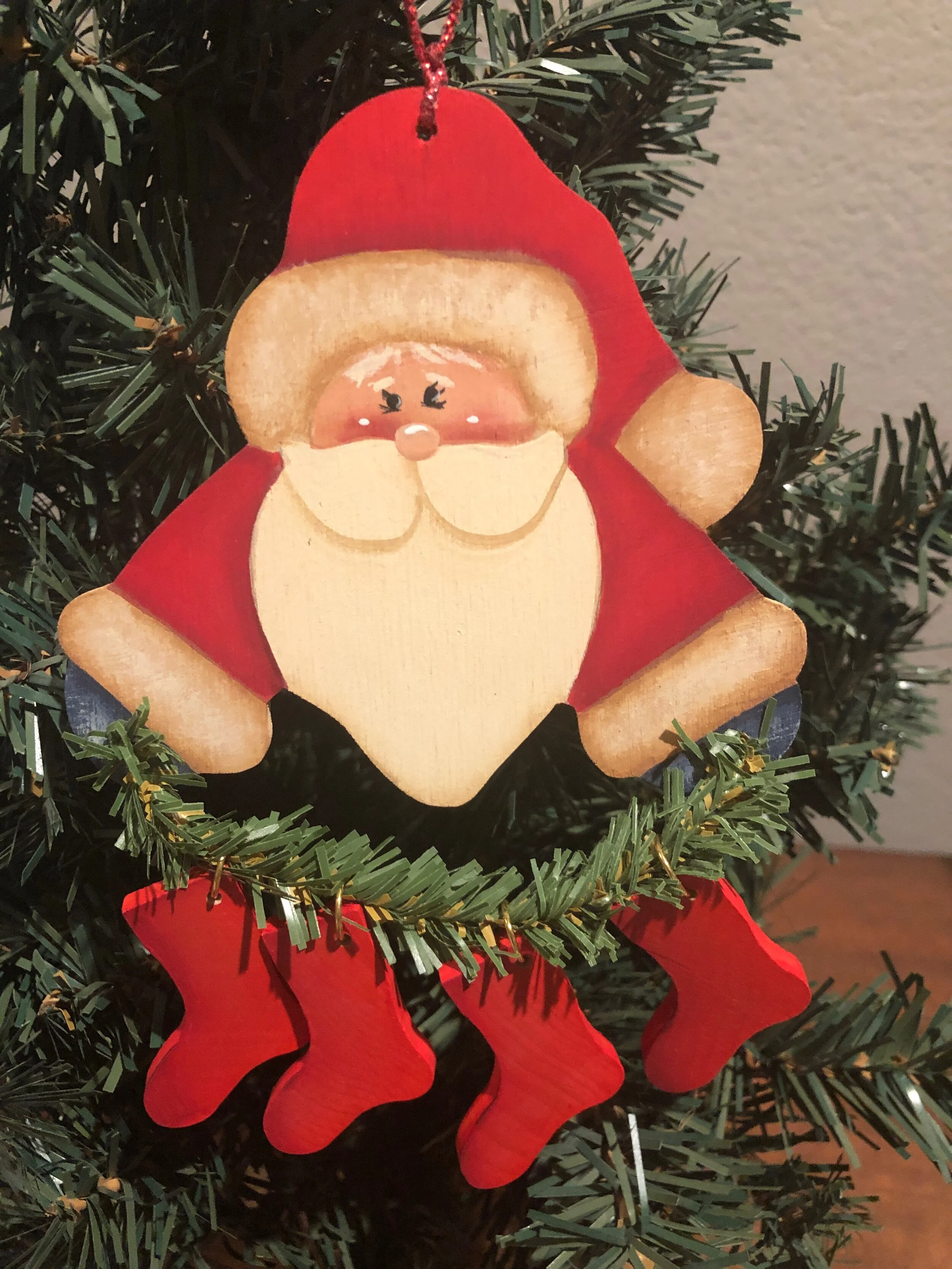 Santa with Stockings Ornament