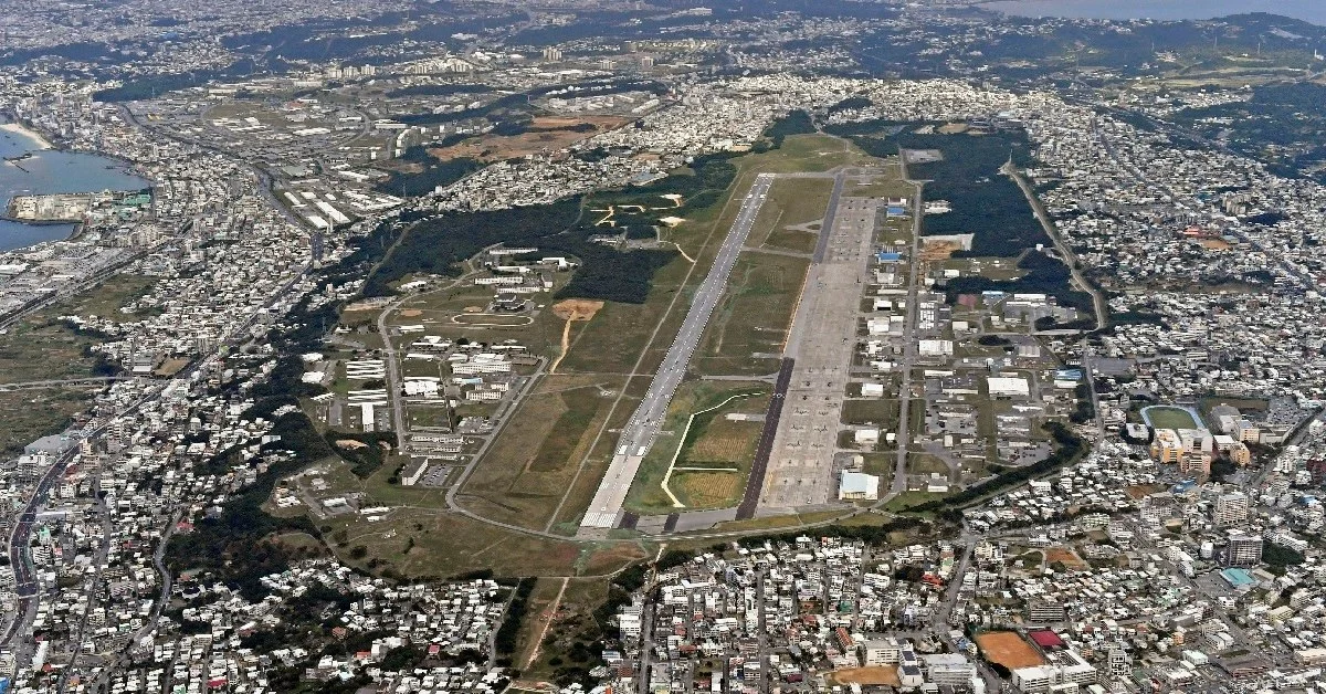 An aerial view of U.S. Marine Air Station Futenma. (Kyodo News/AP)