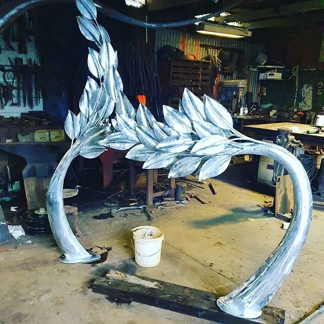 The workshops suddenly starting to look very leafy again! #steel #sculptural #sculpture #leaves #welding #fabrication #artisticironwork