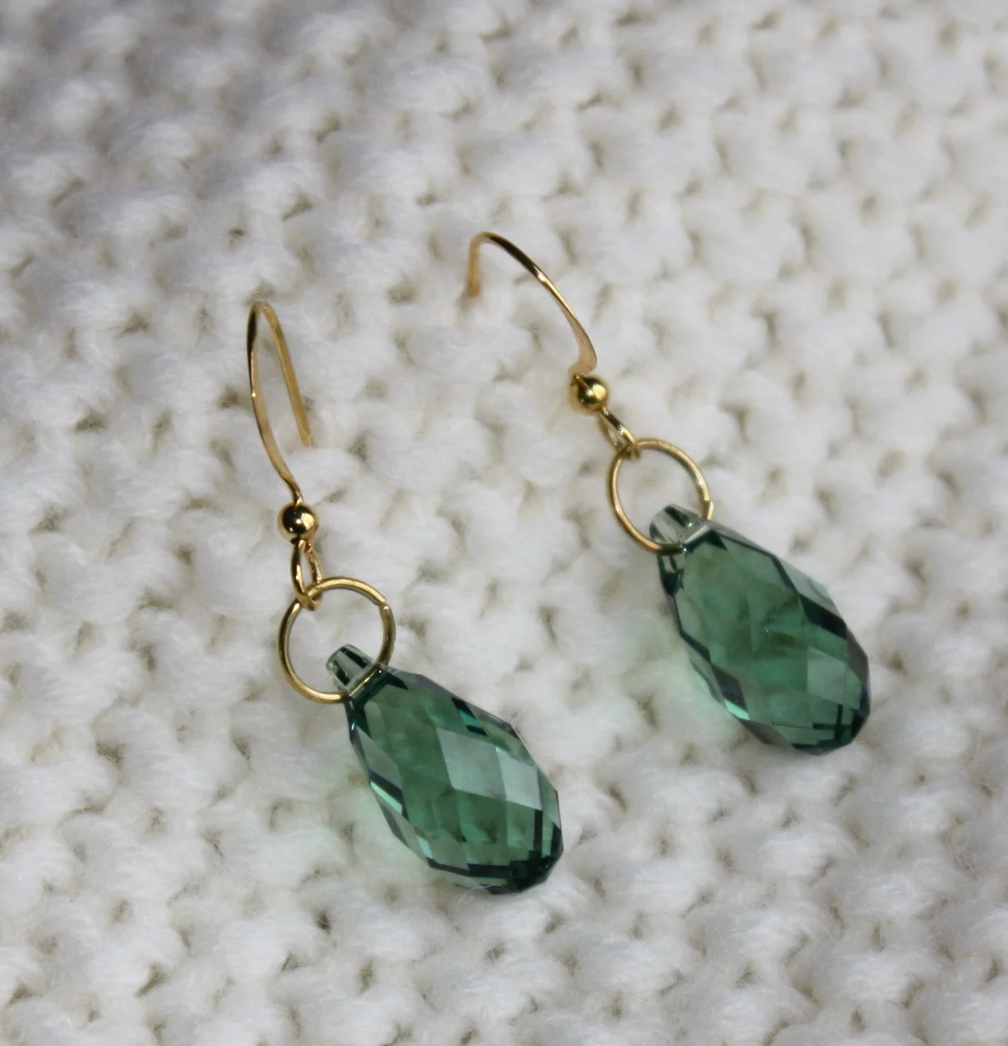Swarovski Briolette Earrings on Gold Filled French Earwires