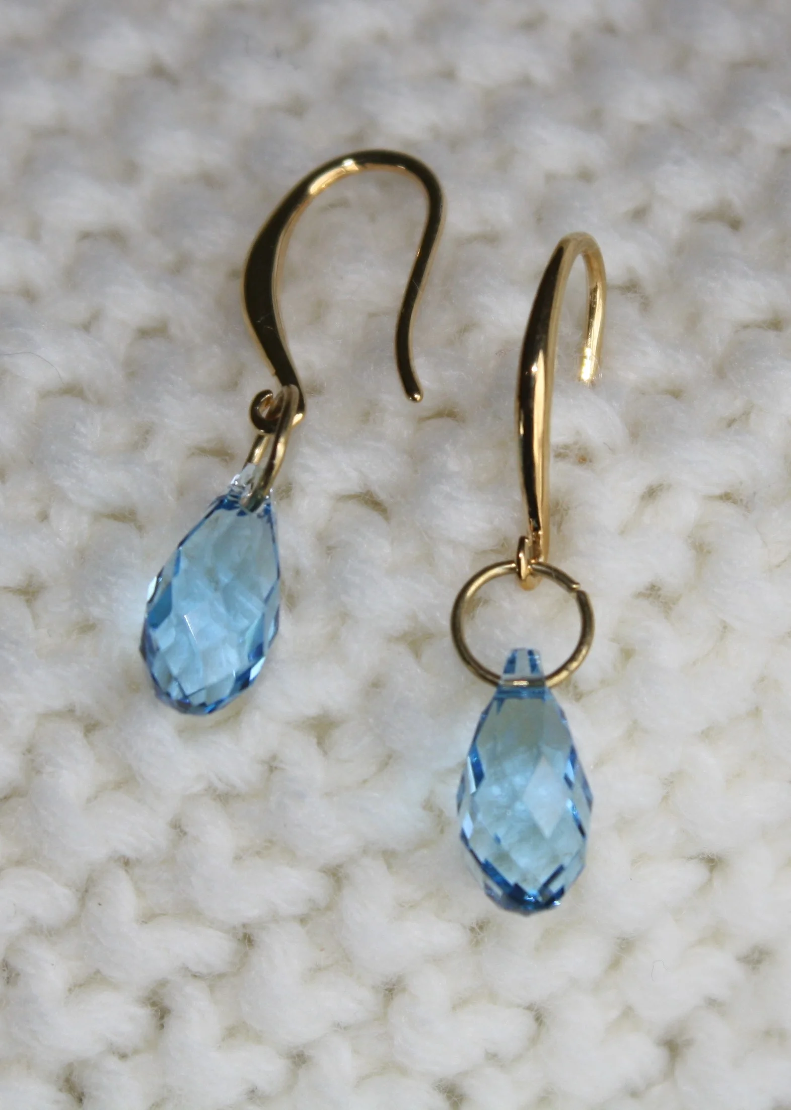 Swarovski Briolette Earrings on Gold Filled French Wire
