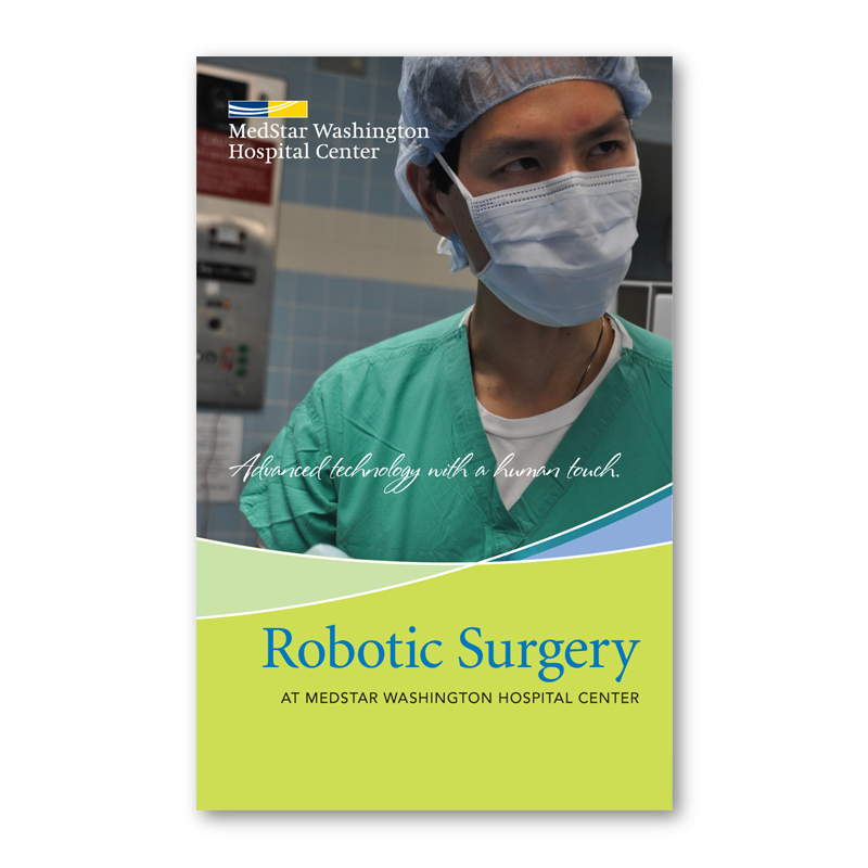 ROBOTIC SURGERY BROCHURE COVER FOR MEDSTAR WASHINGTON HOSPITAL CENTER.
