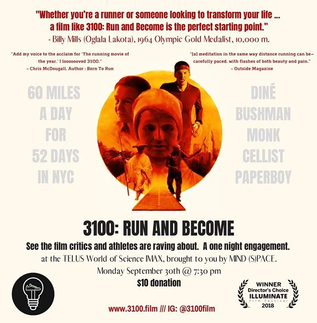 We&rsquo;re excited to announce our next event in collaboration with Telus World of Science - on September 30th, join us for a screening of the film 3100: Run and Become. Details via the link in our bio, or by tapping &lsquo;get tickets&rsquo; 💡