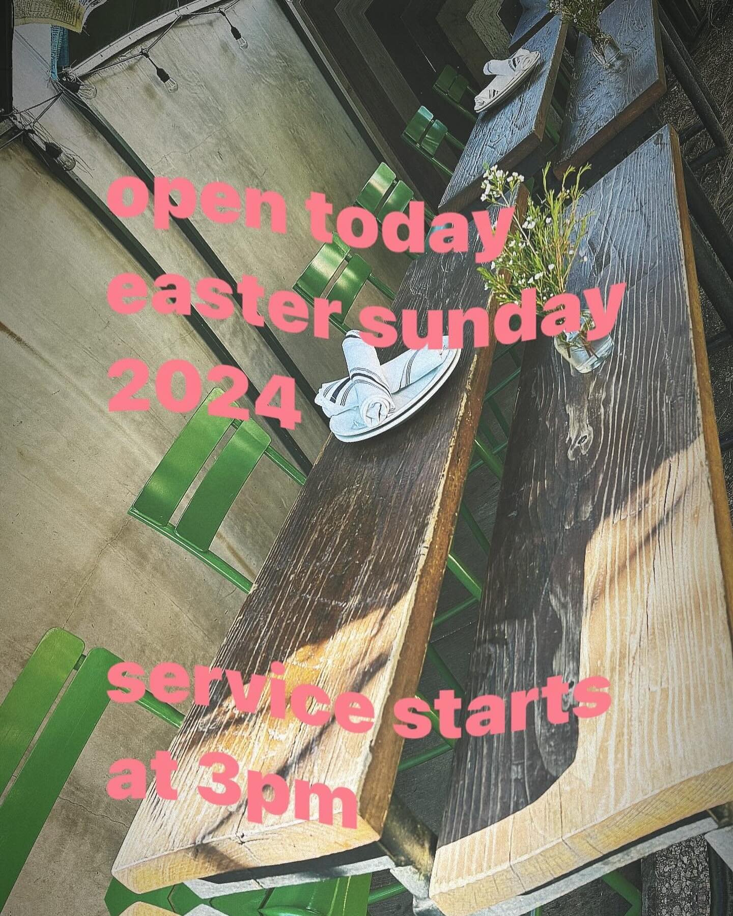 🐣 OPEN TODAY 💡
We are in the kitchen today prepping out for our pizza party for all who want to gather and celebrate this Easter Sunday with us. We&rsquo;d love to hang with you, we are all in!
🚪 open at 3pm until 9pm tonight. 
Happy Easter 🐰
&bu