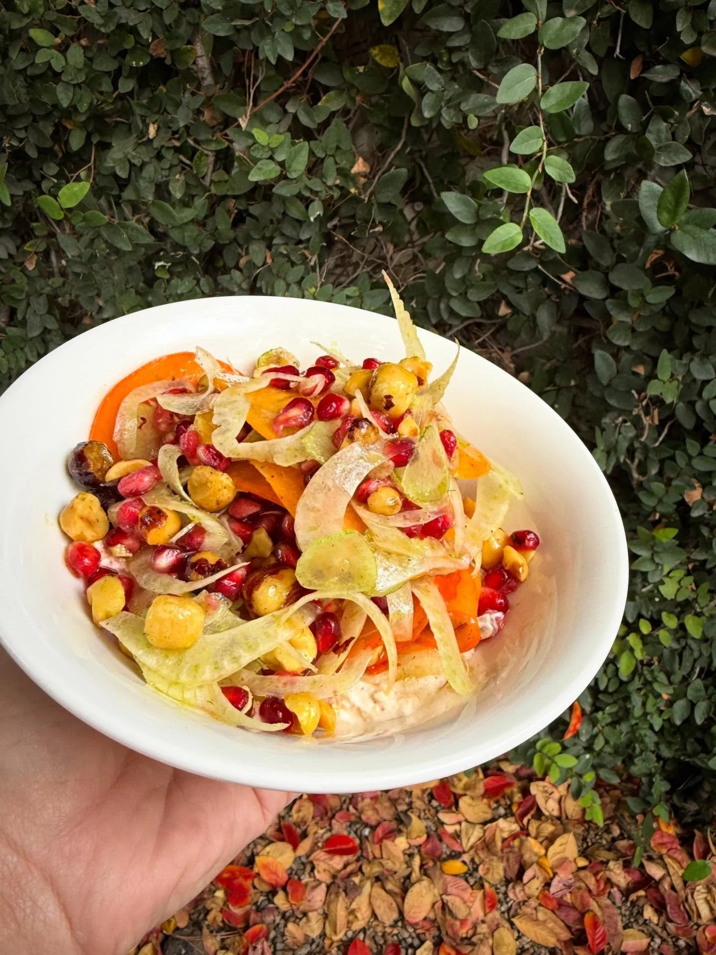 🔔 NEW SNACK ATTACK 🔔 
MARKET PERSIMMONS
pomegranates &bull; fennel &bull; hazelnuts &bull; heavenly&bull; labneh &bull; curry oil
&bull;
On the menu today ☀️
