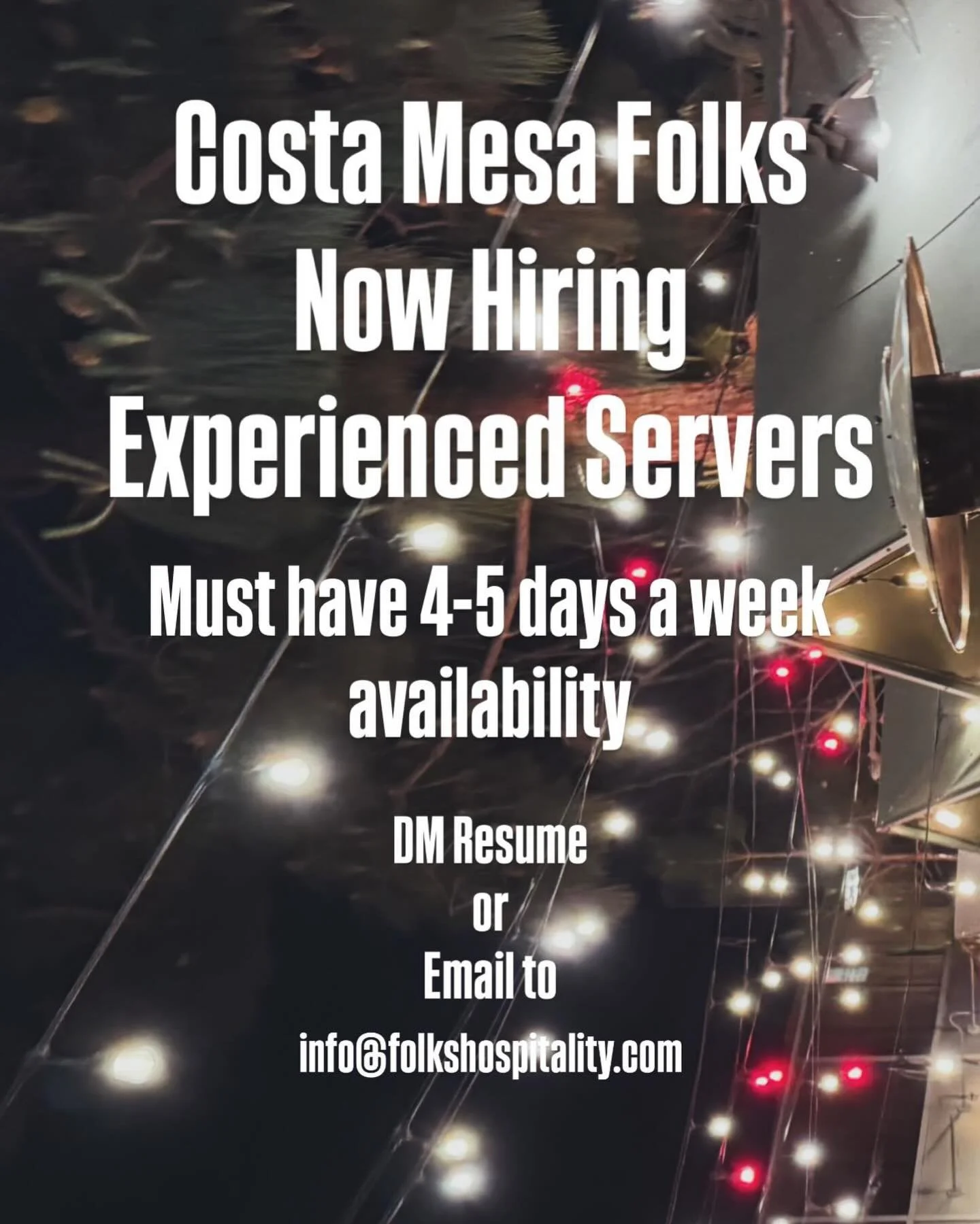 Calling all dedicated industry folks for our experienced server positions. Send us your resume, we wanna chat! Plenty of opportunities for growth!