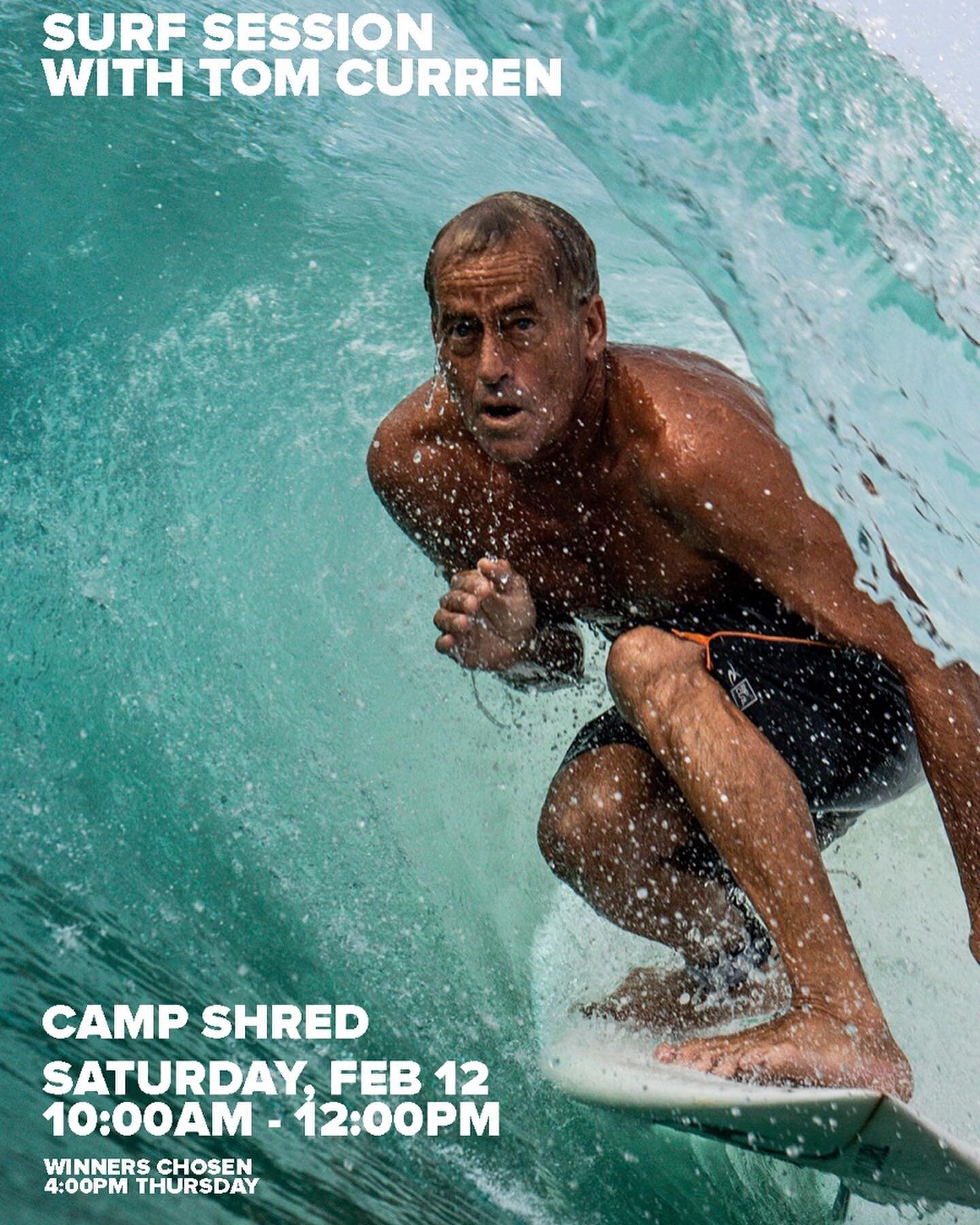 In case you needed ANOTHER reason &hellip; @ripcurl_usa is giving away a surf session with legend Tom Curren Saturday Feb 12th, from 10-12pm. Stop by their booth &amp; sign up!! #campshred #tomcurren #sandiego #socalevents #surfindustry