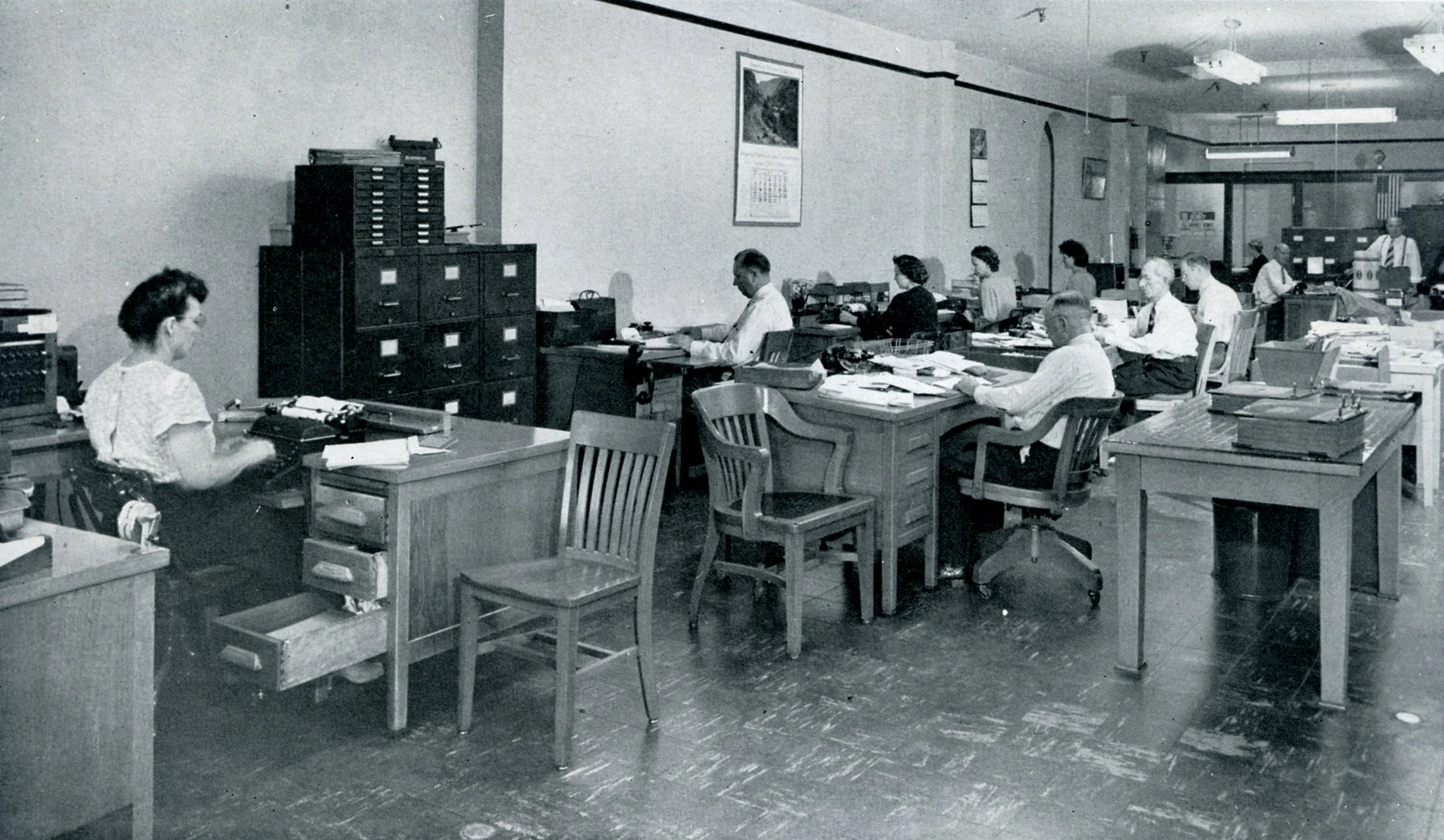 This is where our private glass and steel offices are located today.