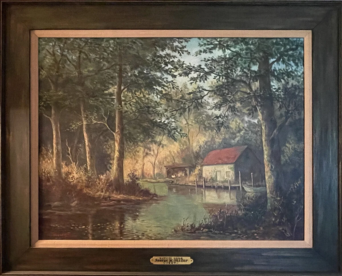 English Creek by George Miller, oil, 33.5x39, $1500