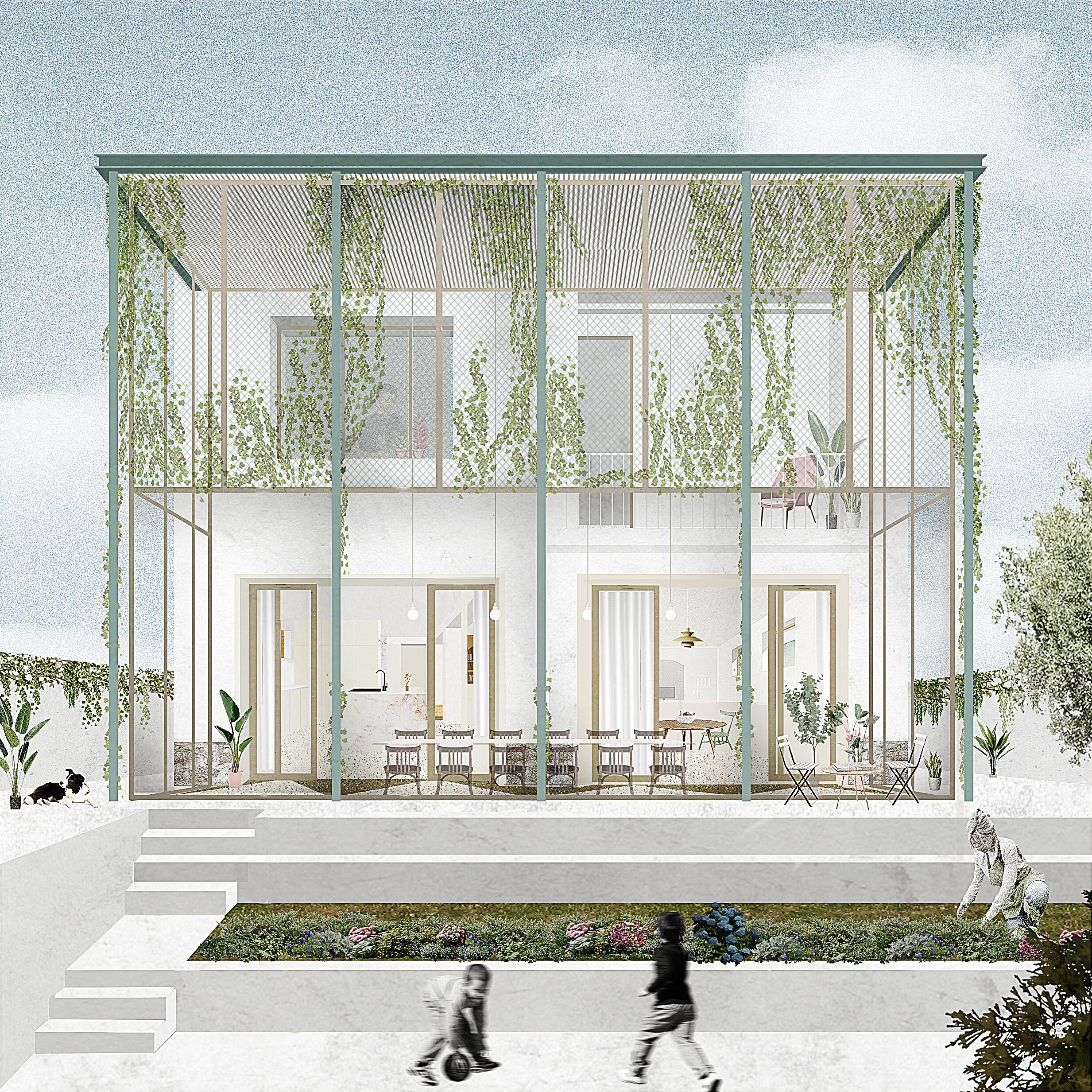  The initial brief asking to answer the pressing need for thermal comfort and energy efficiency was upgraded to a comprehensive overhaul of the existing structure by seeking a new coherence 