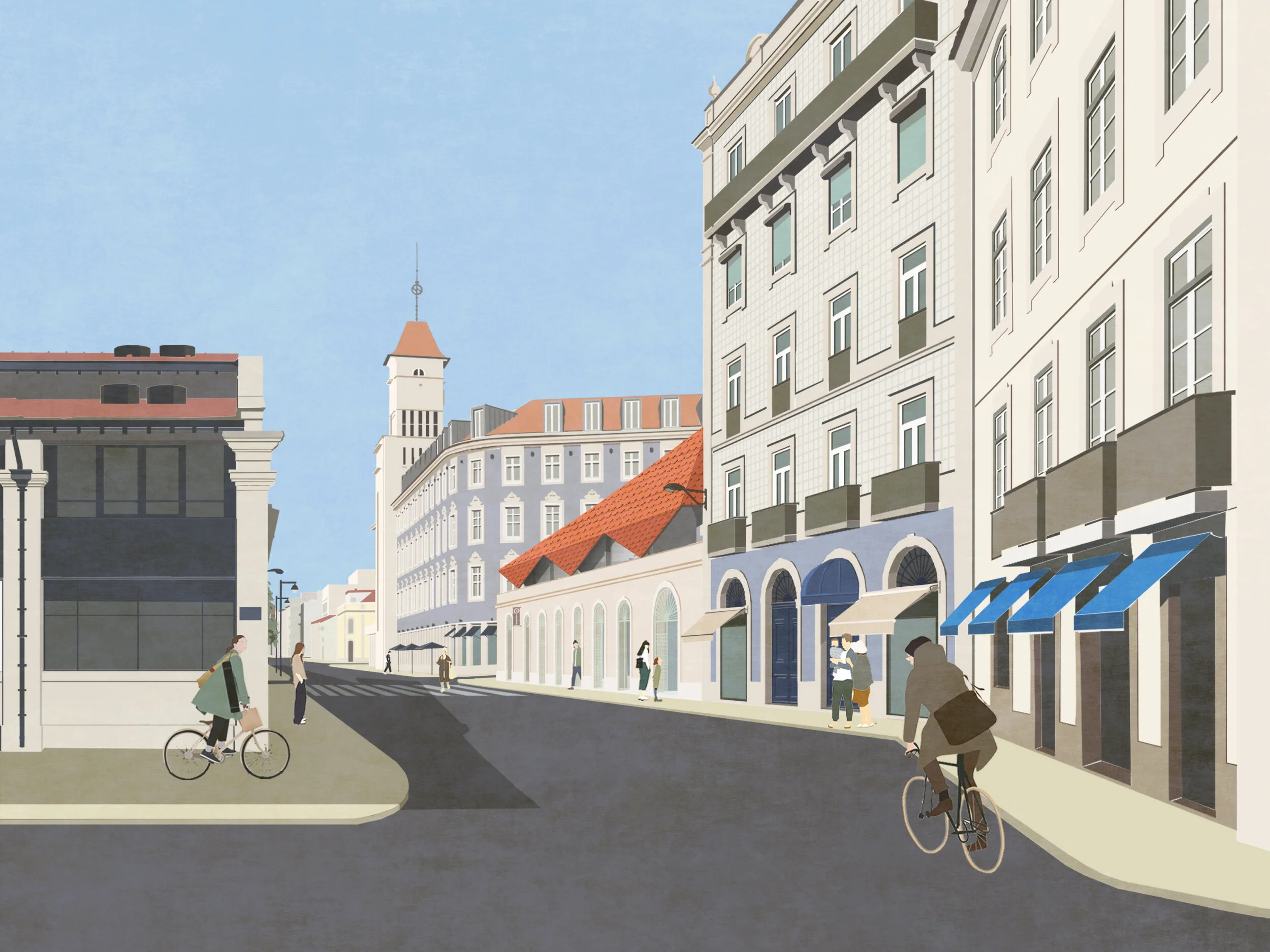  The headquarters of the Association of Portuguese Architects, situated along the riverbank in Lisbon, is a 1990’s reuse of a 19th century public bath building. The embankment is strongly imbued with an early industrial, harbour-like atmosphere 