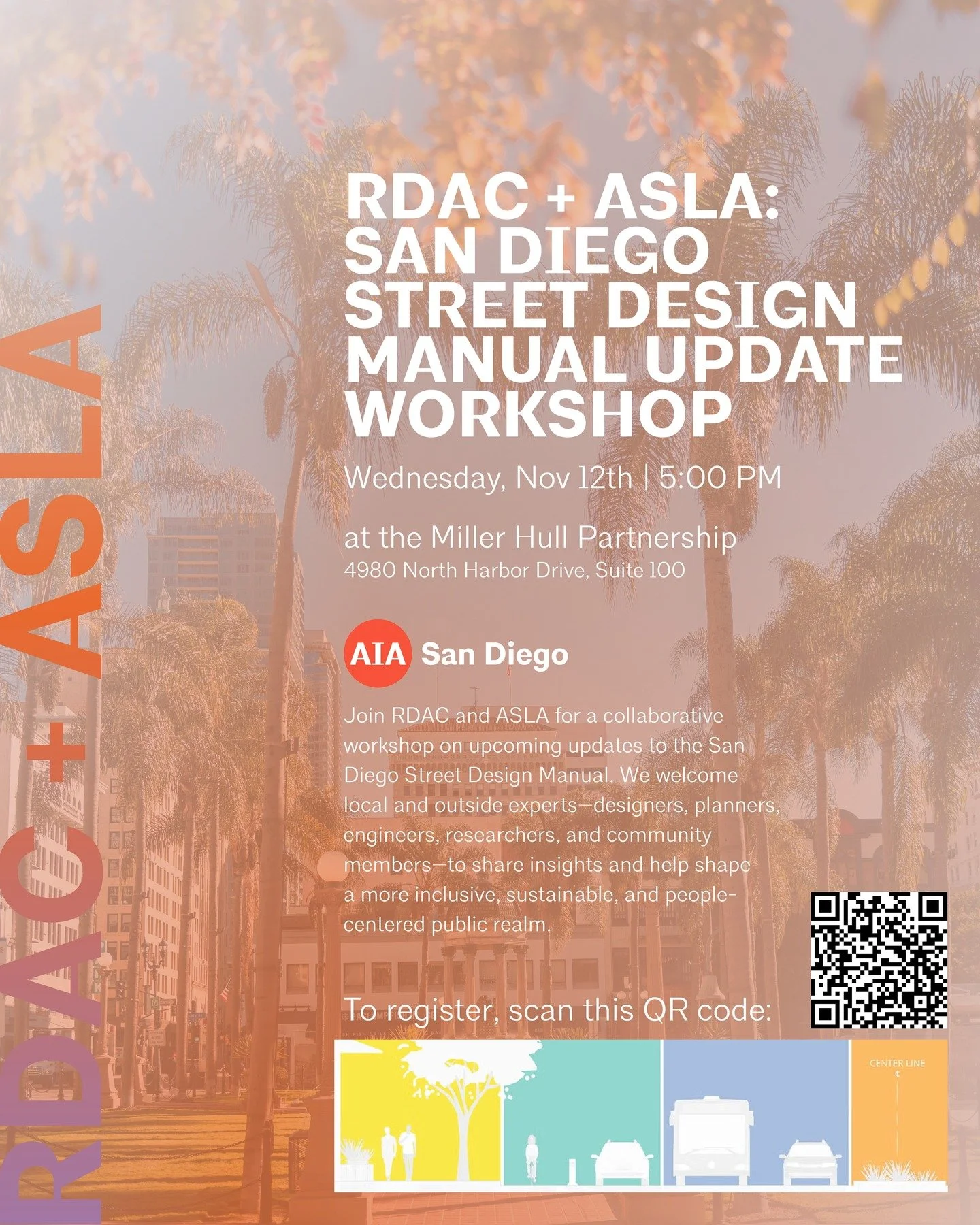 Join RDAC + ASLA for a Street Design Manual Workshop &amp; Happy Hour.
We&rsquo;ll dive into updates to the City&rsquo;s DRAFT Street Design Manual, highlight successful street projects, and collaborate on feedback to send to the City.

November 12 |