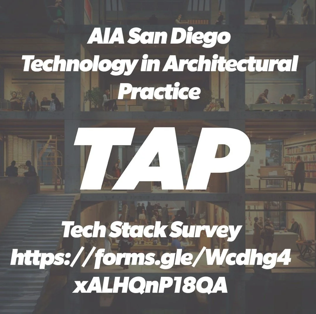 What&rsquo;s in Your Tech Stack?

As part of the AIA 2026 Conference AIA TAP San Diego is presenting &ldquo;Big Firm/Little Firm: Designing Your Tech Stack&rdquo; where we discuss how to figure out what software to use and not use in a wide variety o