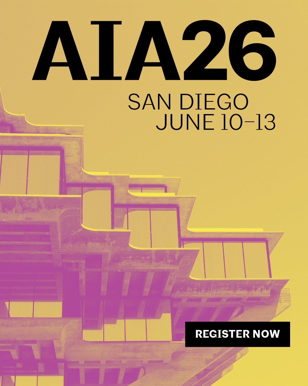 There&rsquo;s still time to join #AIA26 in San Diego, June 10&ndash;13!

Come for a day, or just for the expo! Join on the day that best fits your schedule and get full
access to the architecture and design event of the year. Or attend the industry&r