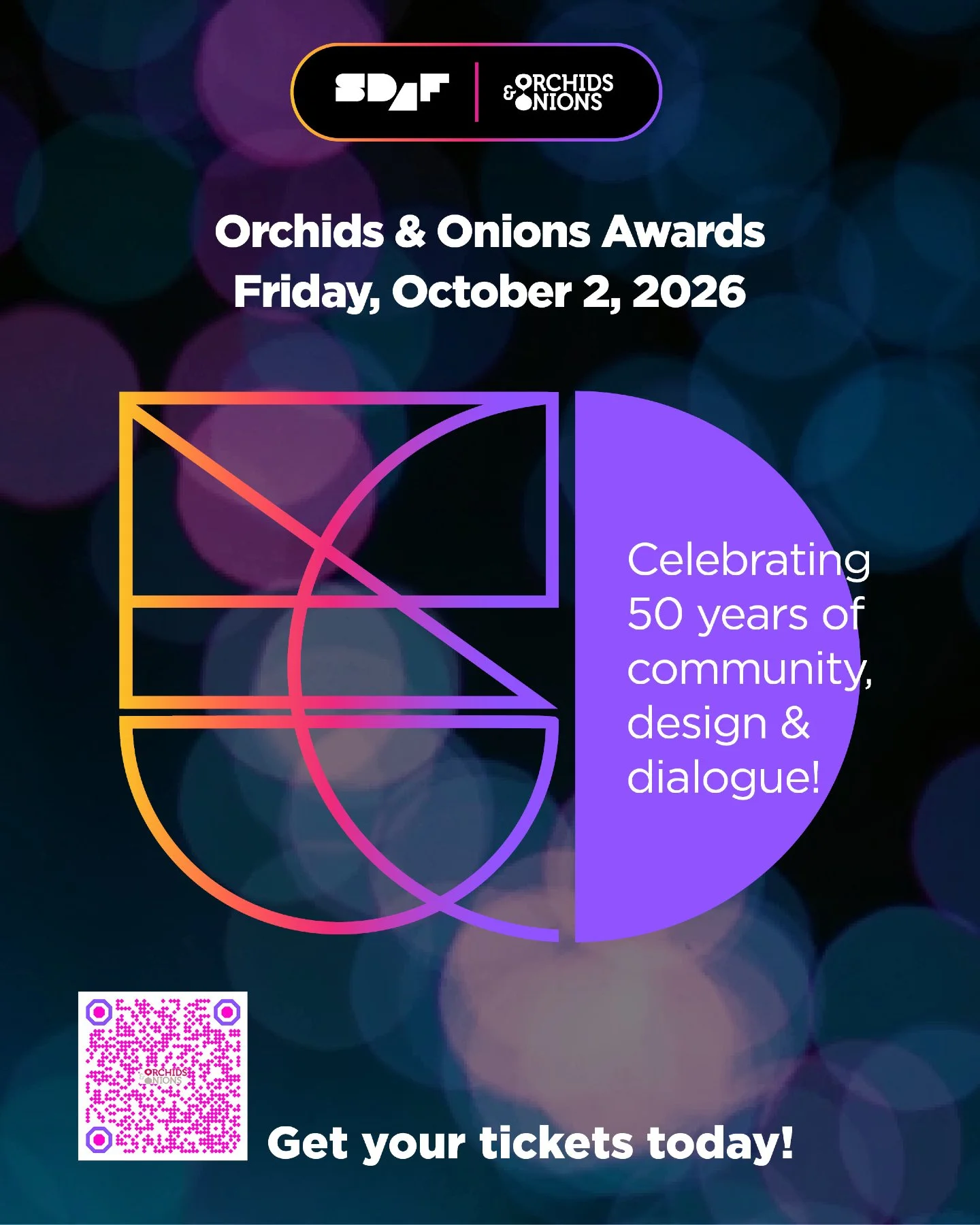 Join the San Diego Architectural Foundation (SDAF) on Friday, October 2, at Vesper at Liberty Station for a golden evening celebrating 50 years of Orchids &amp; Onions and the design excellence that shapes our binational region. This milestone event 