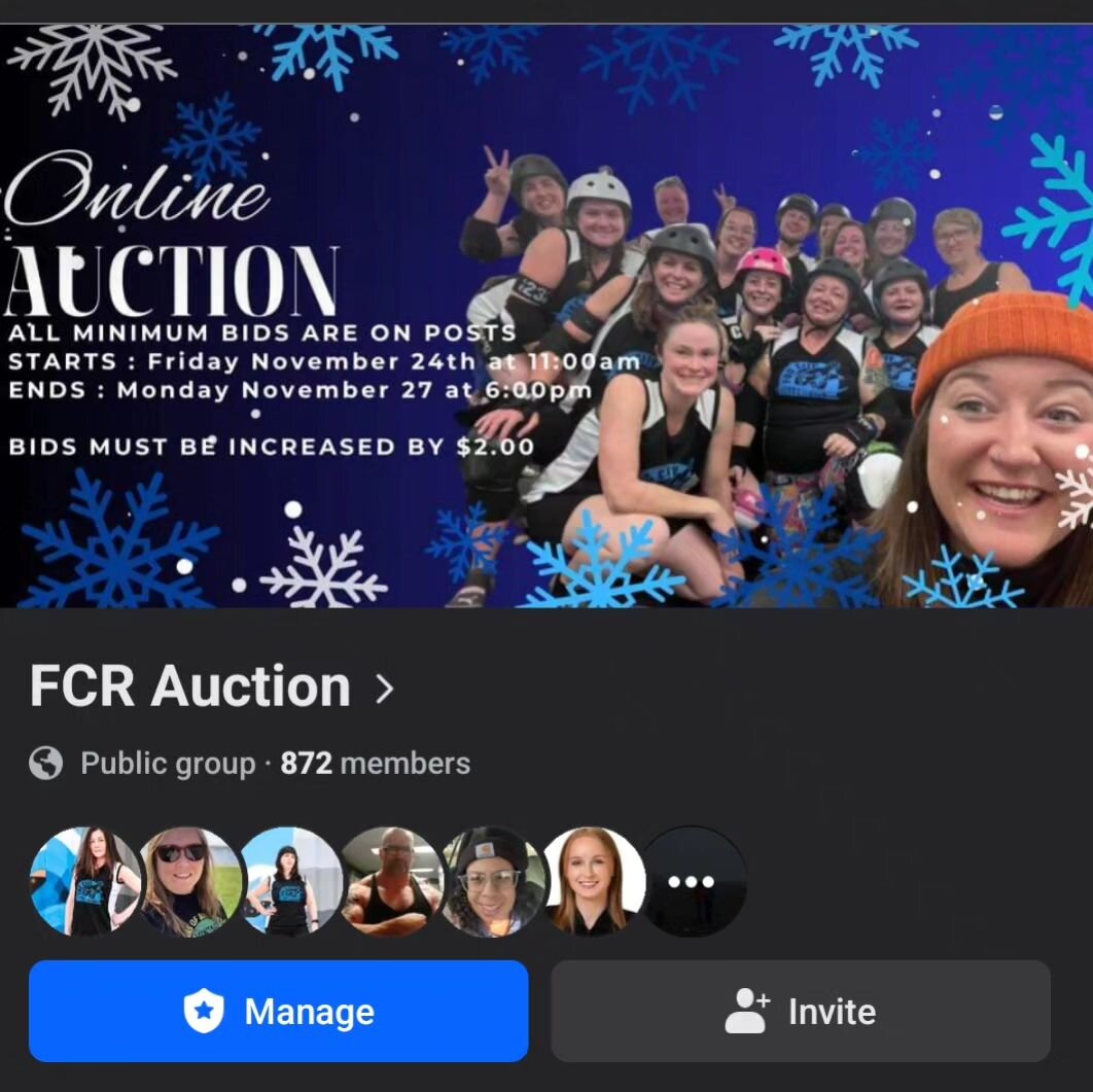 Have you joined our auction group yet? We have around 80 items graciously donated by league members and local businesses. Search FCR Auction on Facebook. Thanks for your support!