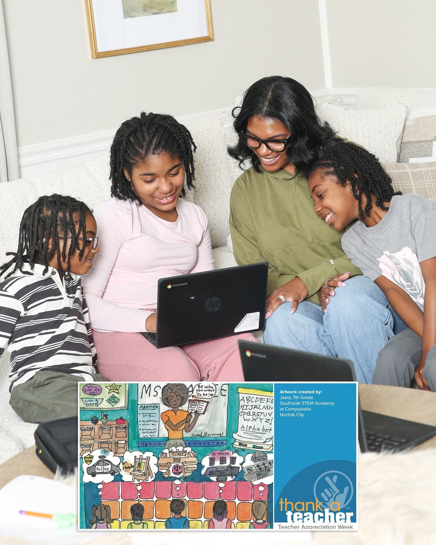 Teacher Appreciation Week is almost here, and we&rsquo;re sending thank-you notes to some very special teachers. 💙

Send a digital thank-you note now through May 8 to your student&rsquo;s favorite K-12 public school teacher at www.ThankaTeacherVA.co