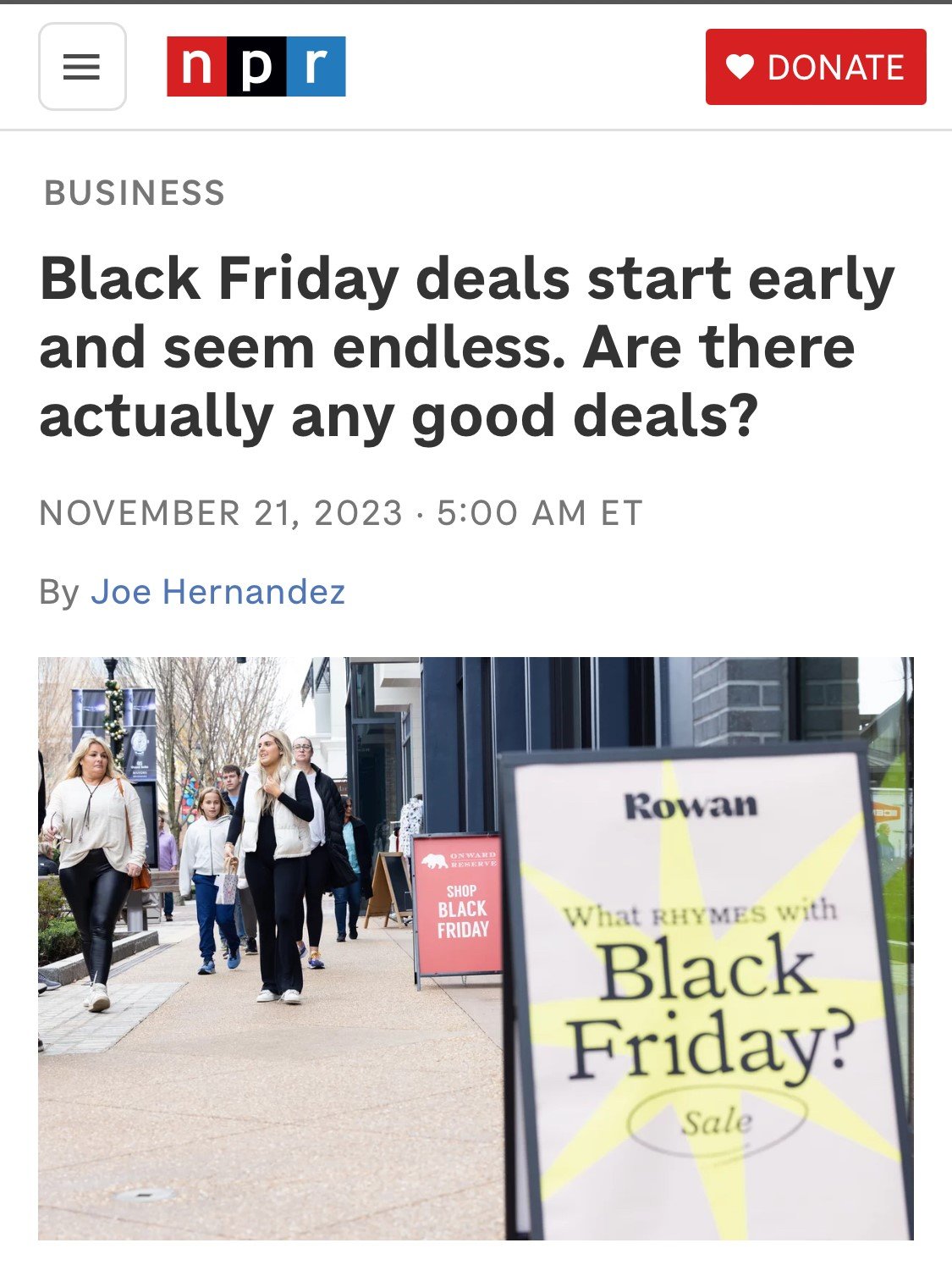 Kelly Goldsmith Black Friday NPR Scarcity Marketing