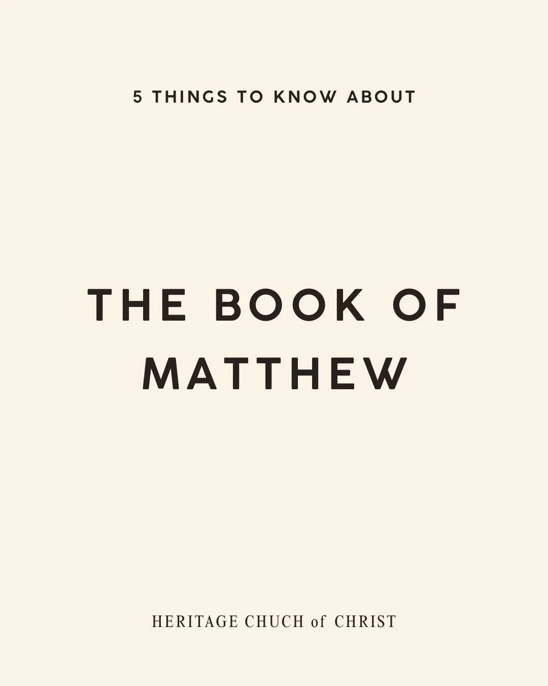 5 Things to Know About The Book of Matthew