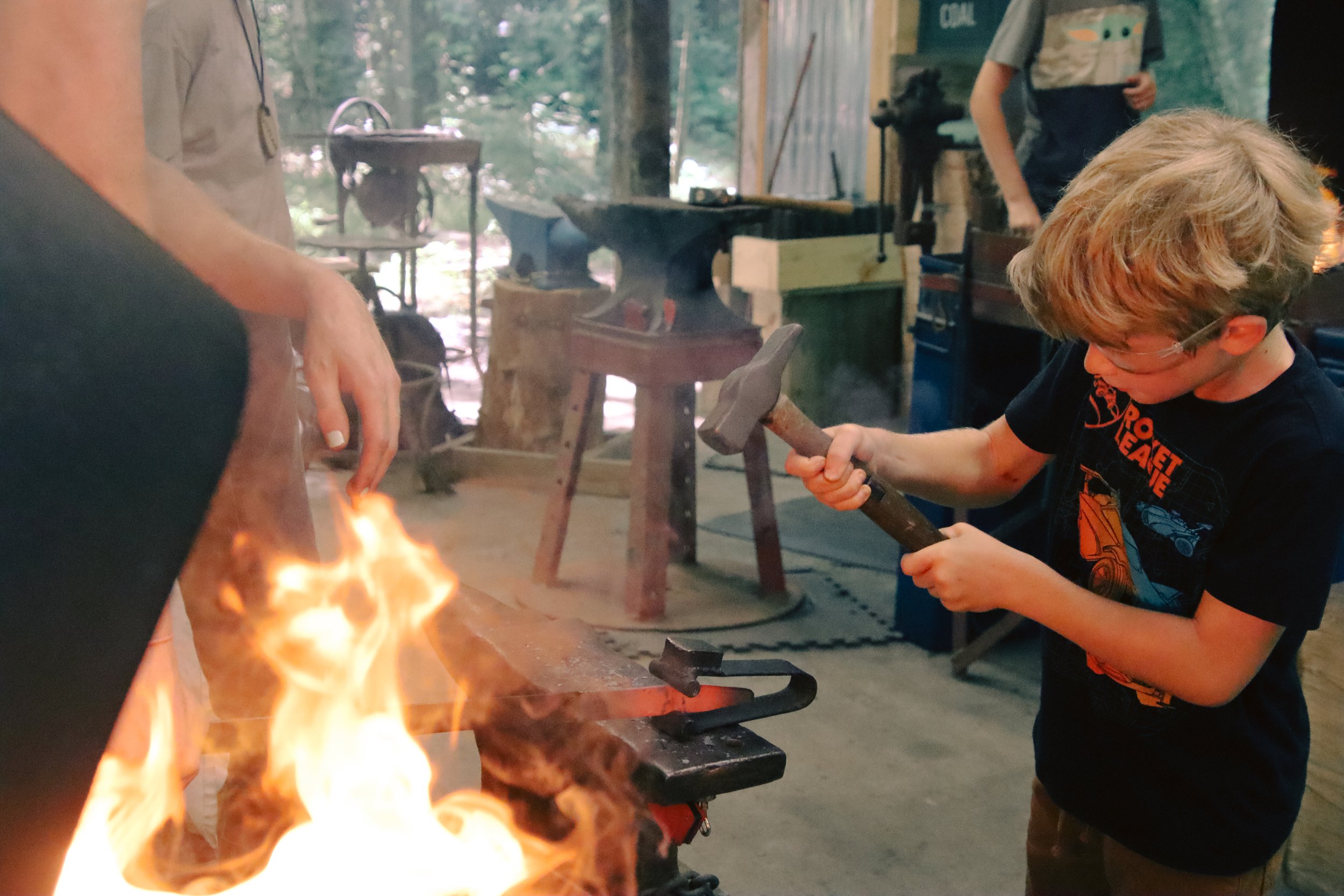 Blacksmithing at Camp Arrowhead for Boys