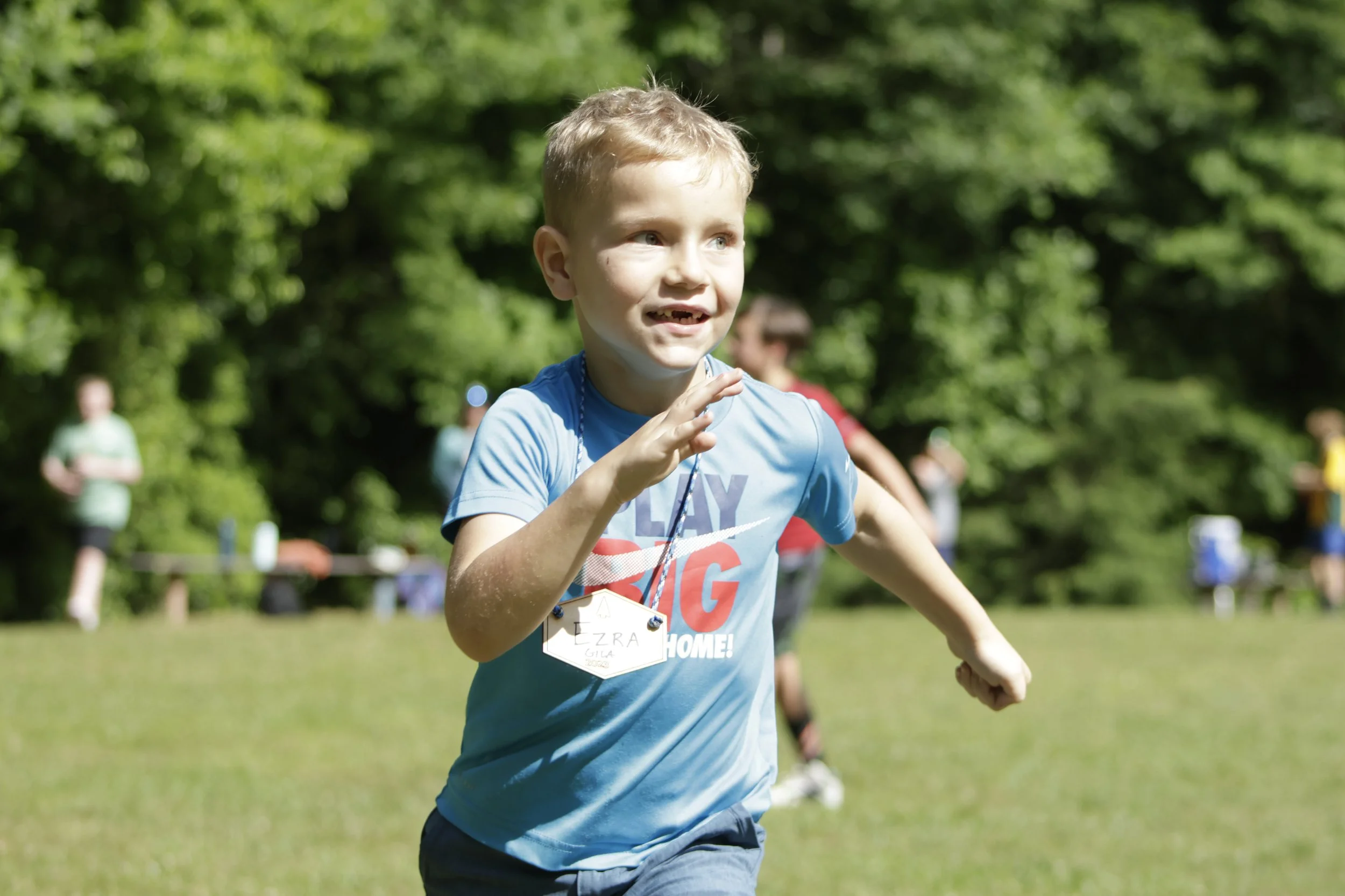 Happy Arrowhead Camper on the field in North Carolina.
