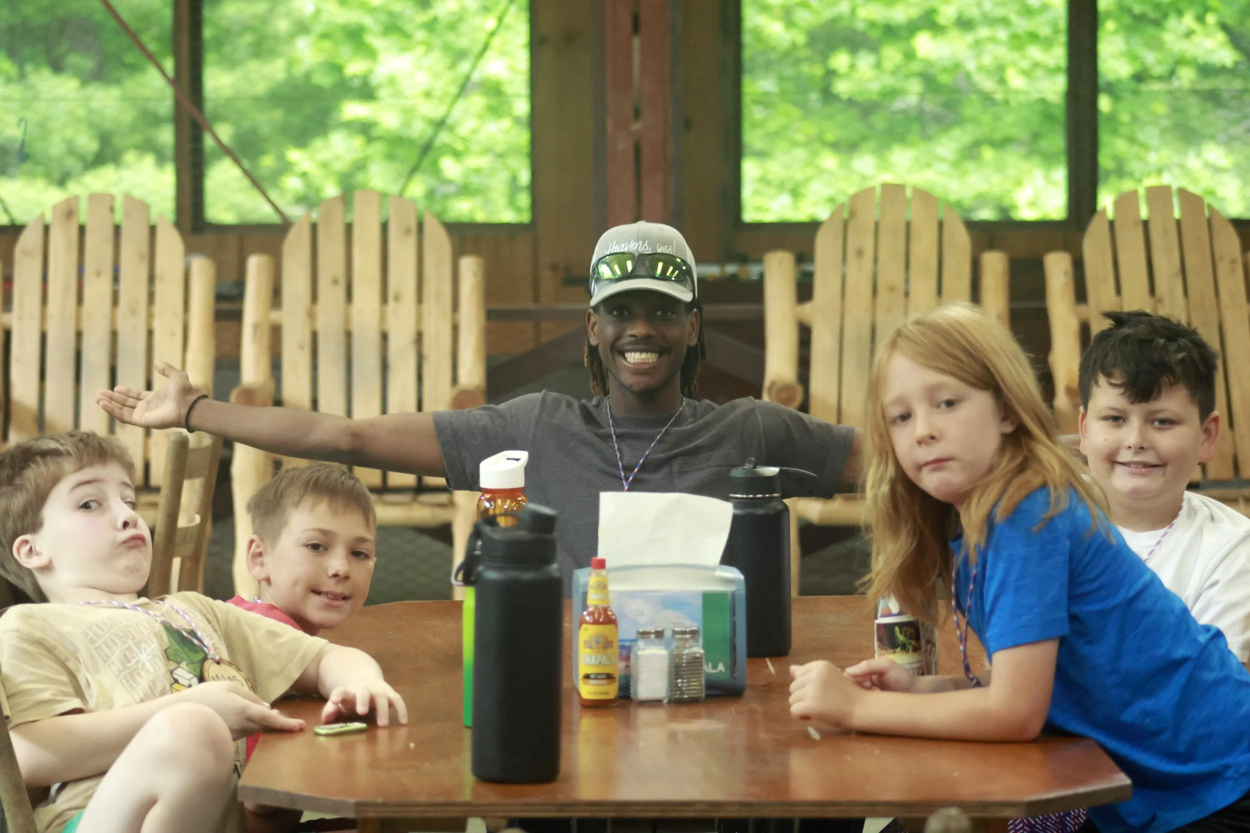 A cabin of summer campers enjoying their time at Camp Arrowhead for Boys