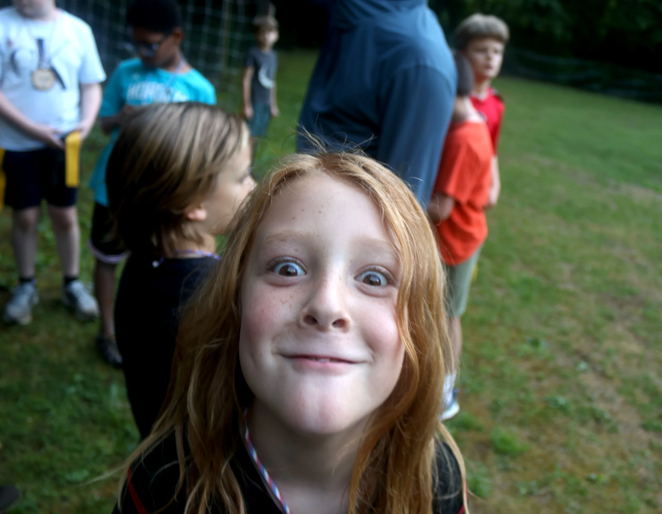 Camp Arrowhead Camper being silly for the camera while at Summer Camp