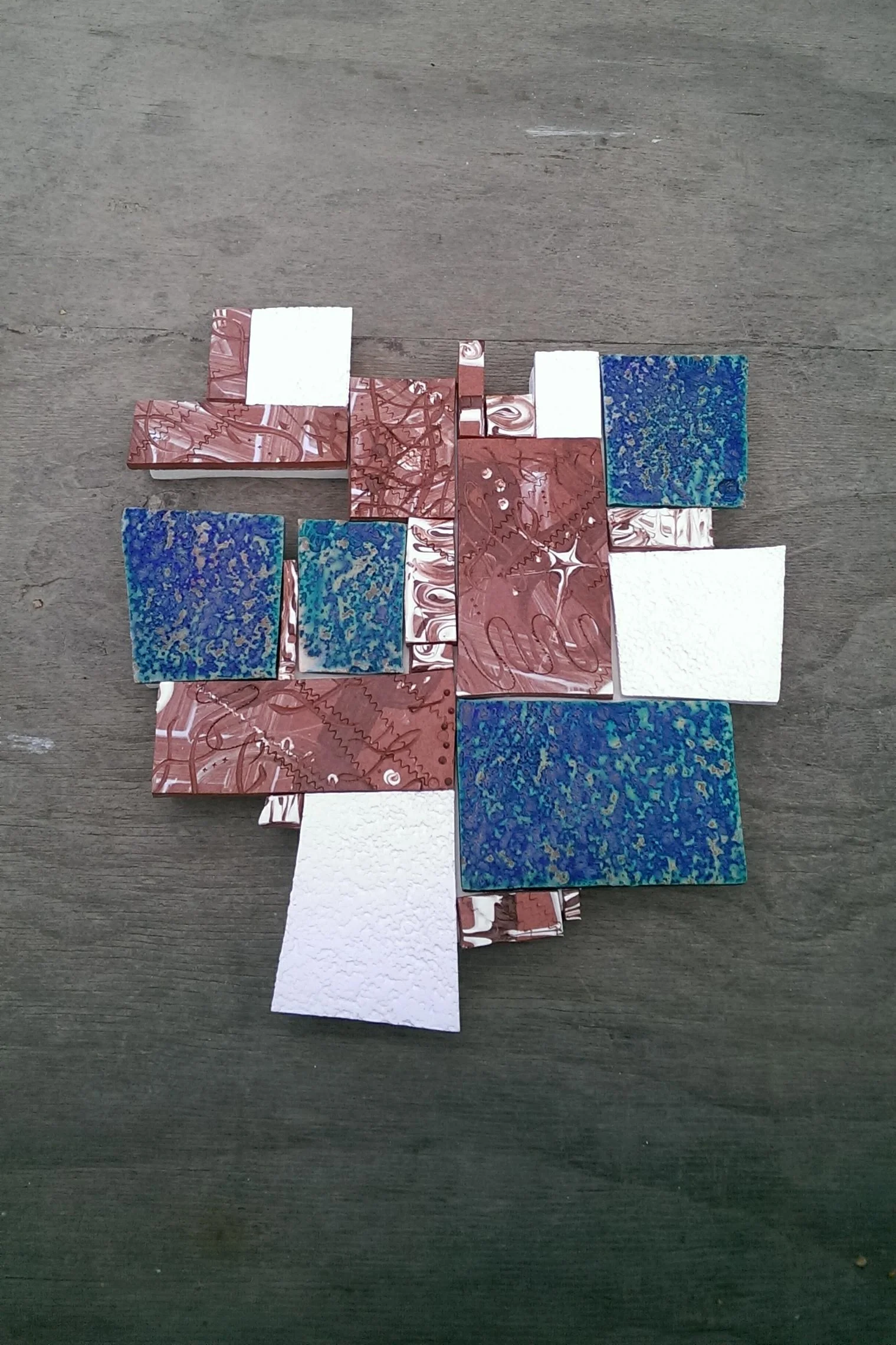  Biz Hayman,  EuroBrit , 2018.   Porcelain, earthenware, slips, stoneware, 370 x 340mm. 