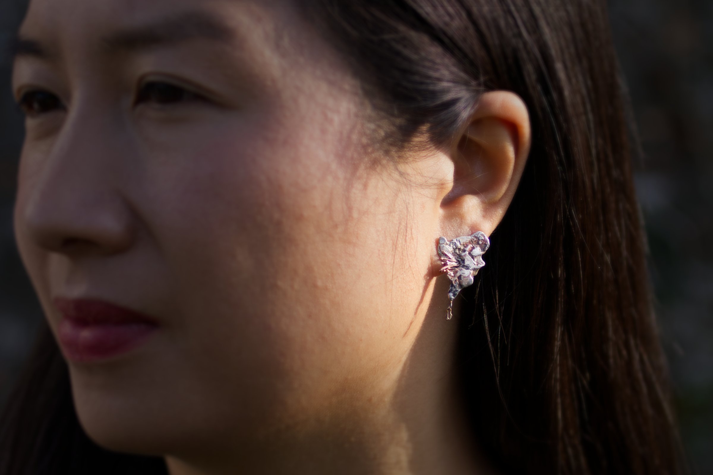 Continental Drift_Oxidised_Earrings_Model.jpg