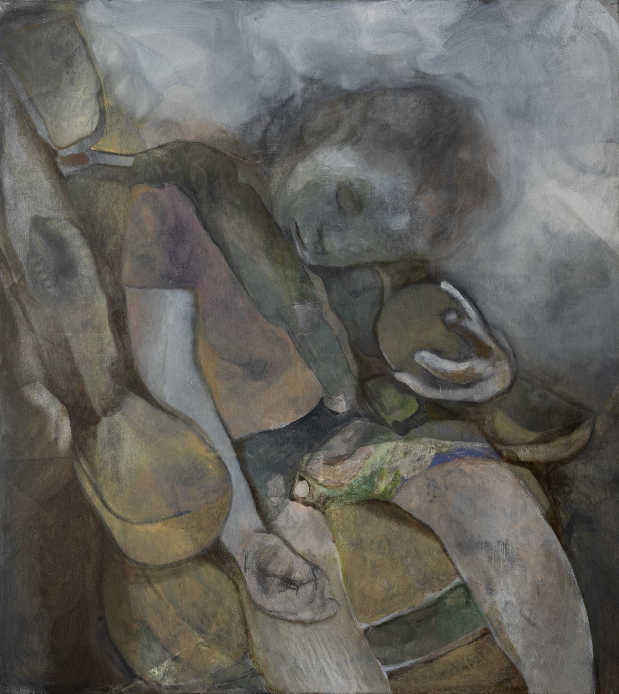 Backseat, 135x122cm, graphite and oil on canvas, 2023 - Copy.jpg