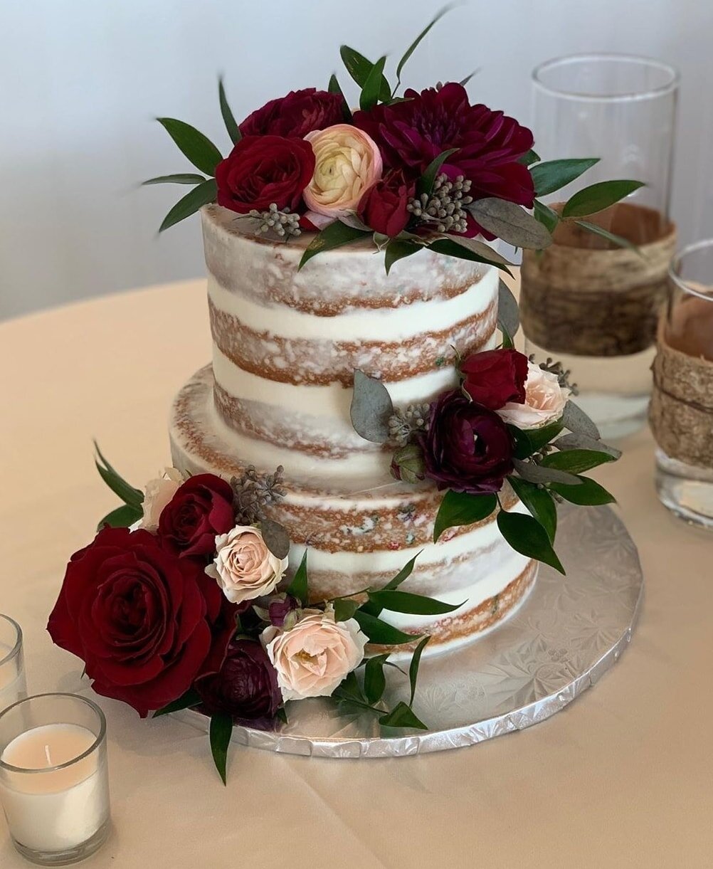3 Tier Semi Naked Wedding Cake, Southend-on-Sea, 23rd August 2018 - Sticky  Fingers Cake Co
