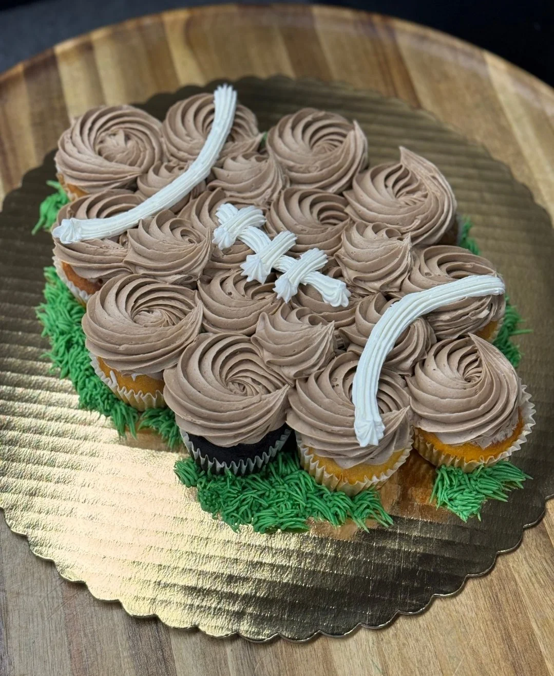 Football Cupcake Cake