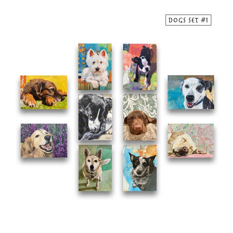 series Gain control Or All Purpose Blank Note Cards & Envelopes - Dogs Set #1 — Rachel Hurst Fine  Art