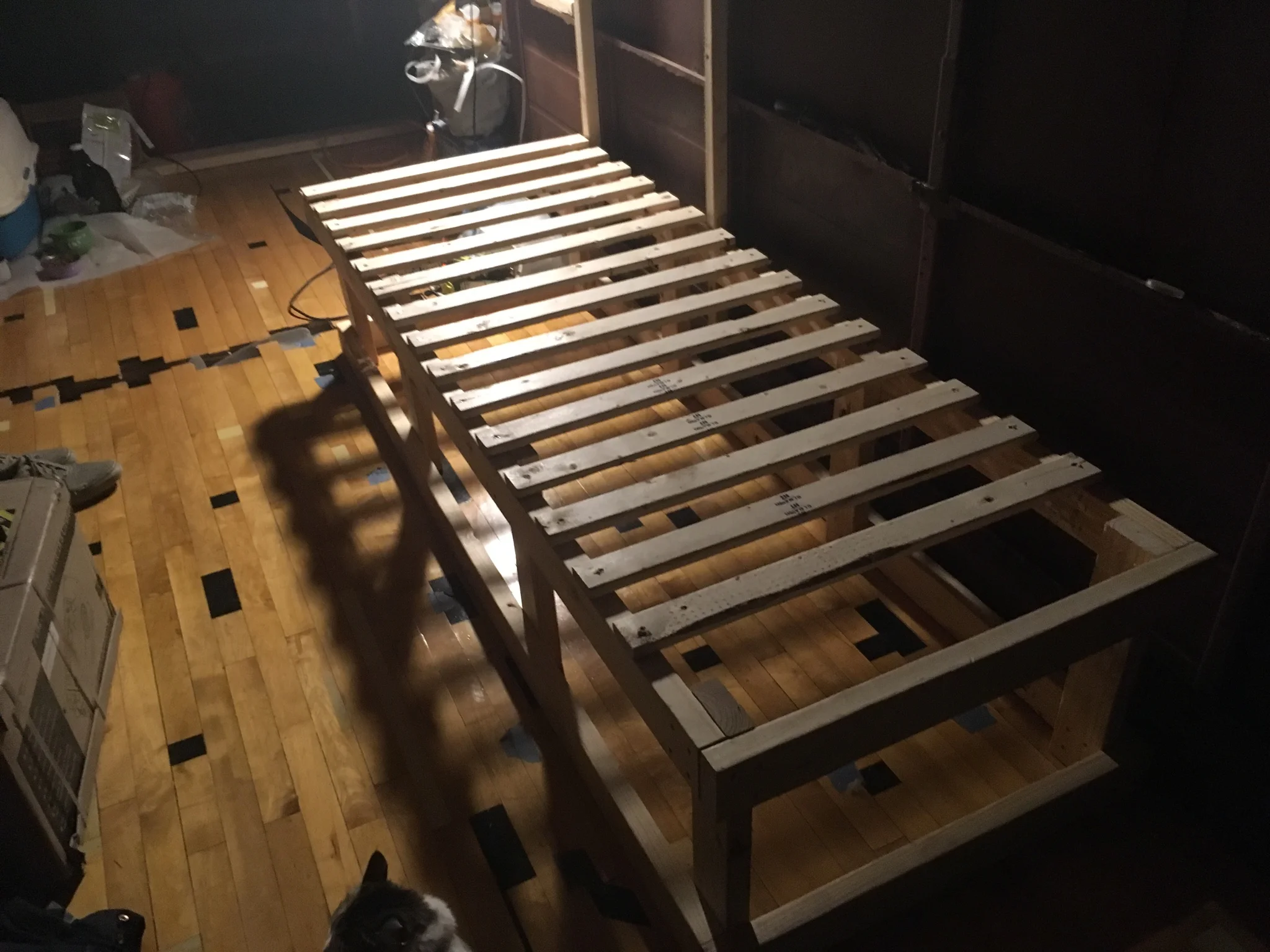 Stationary Slats Screwed Down