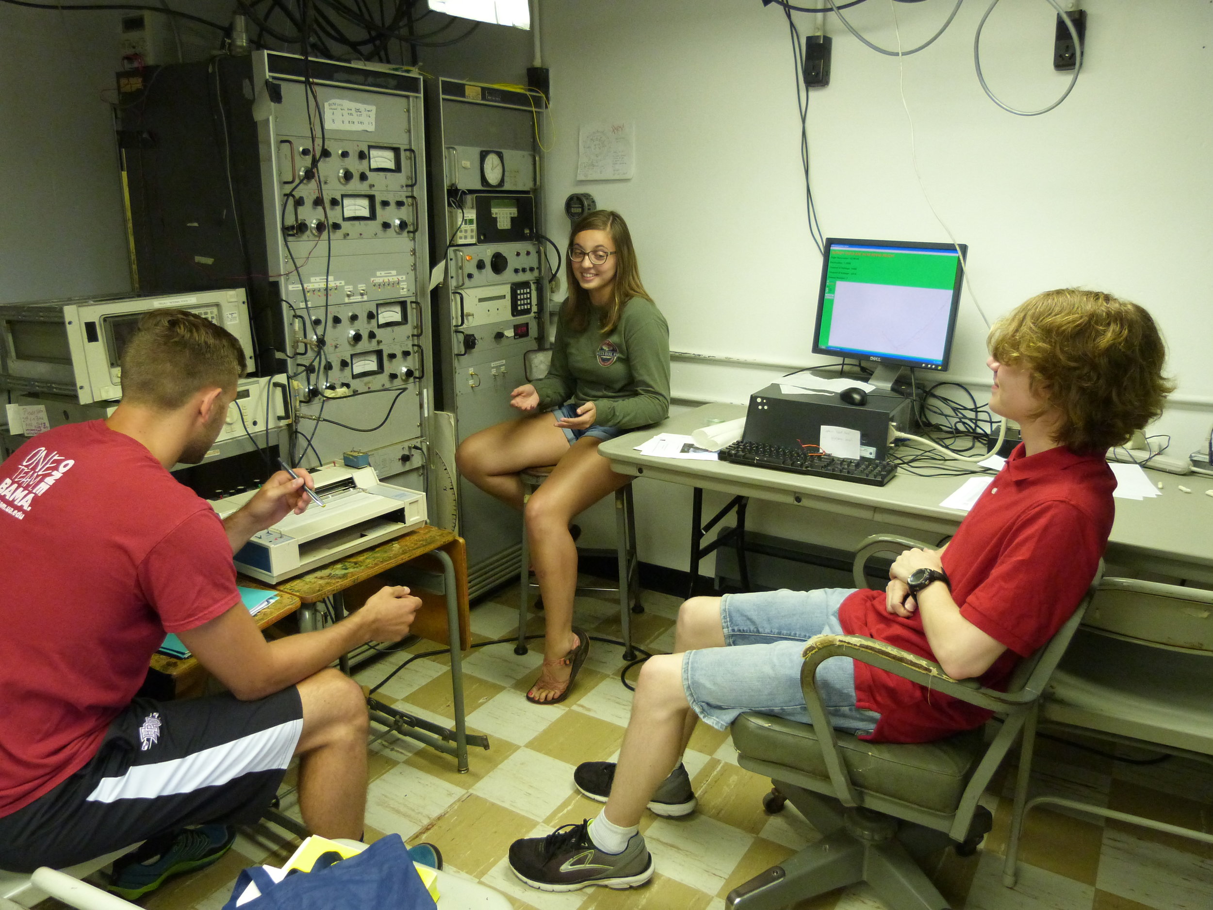  Students observing with the 40-foot, from inside “Bunker 40” 
