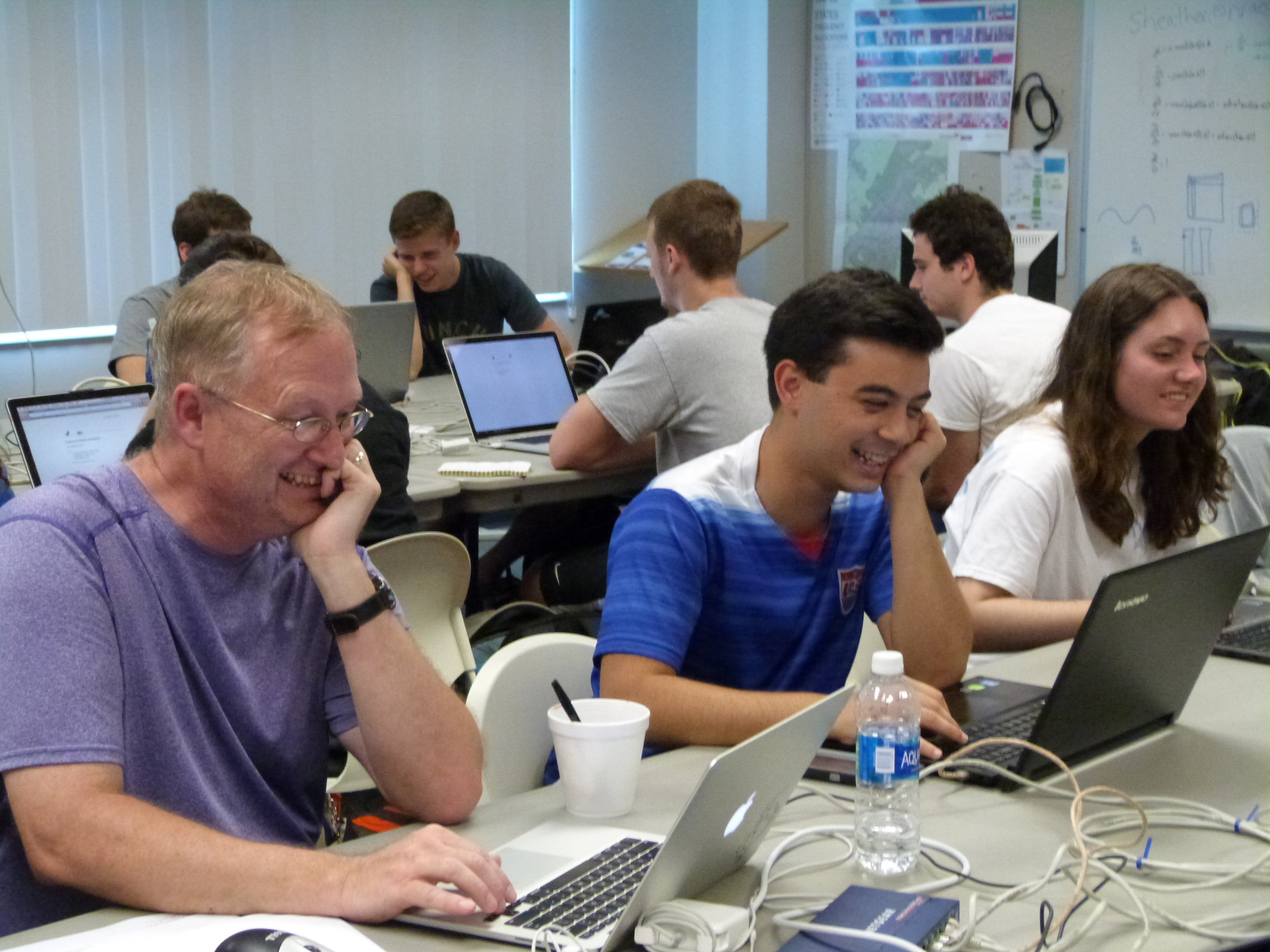 Processing collected data, in the Science Center