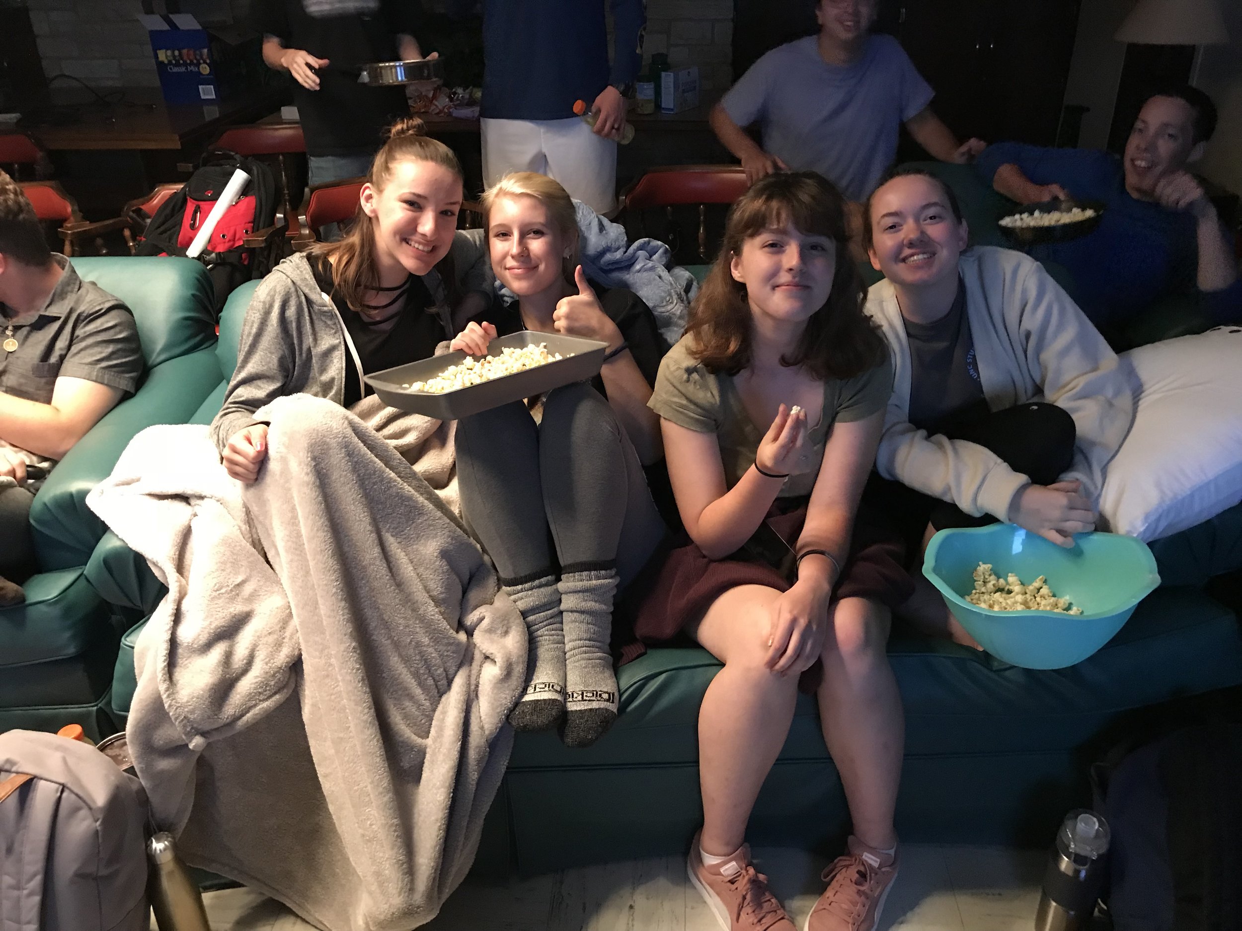 End-of-week movie night, with Reichart’s “Heart-Attack Popcorn”
