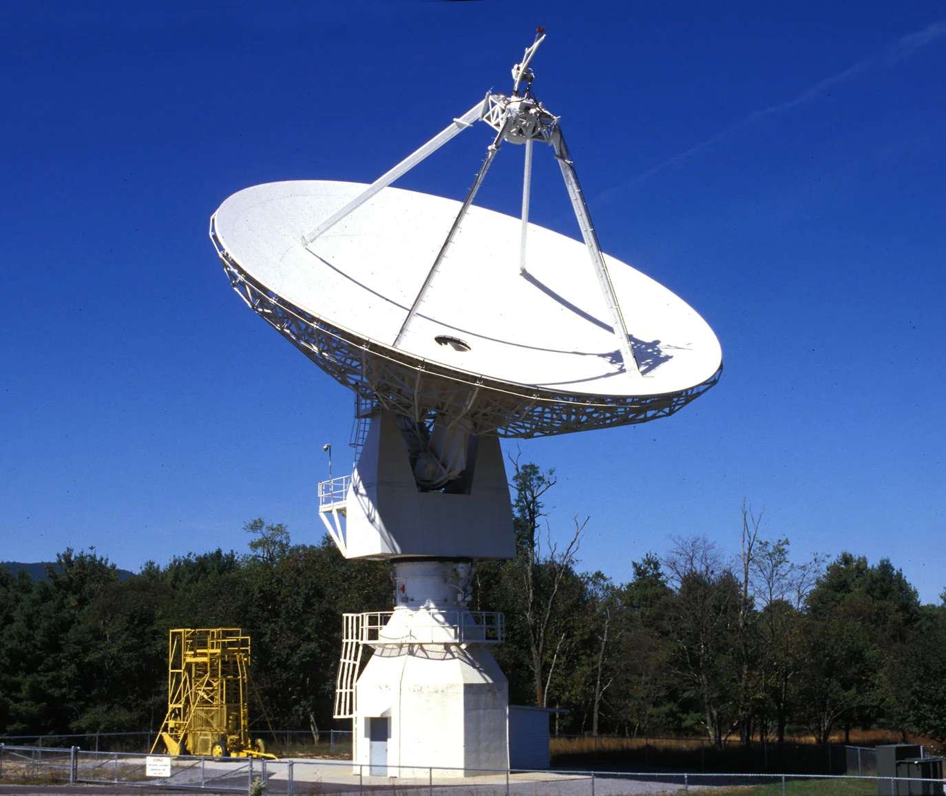GBO’s 20-meter diameter research-grade radio telescope, which was fully automated in partnership with UNC-Chapel Hill in 2013.