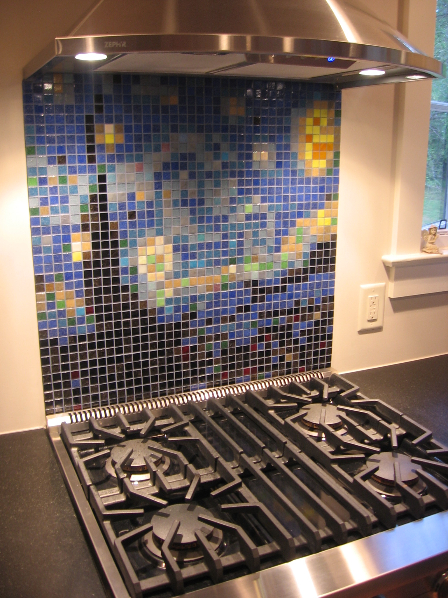 Van Gogh Starry Night 2 Ceramic Mural Backsplash Kitchen 22x17 in 