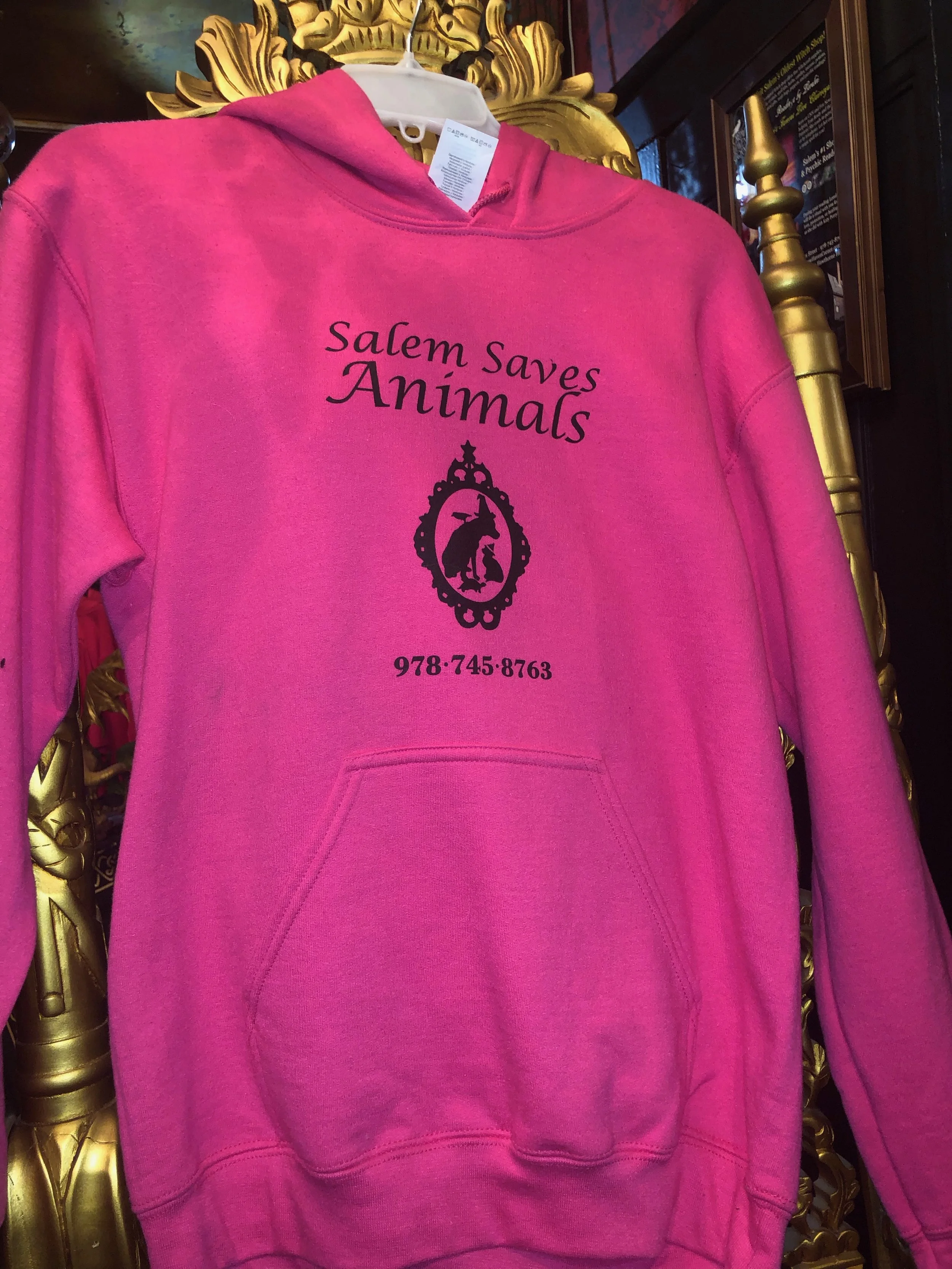 Salem Saves Animals Hot Pink Pullover Hoodie