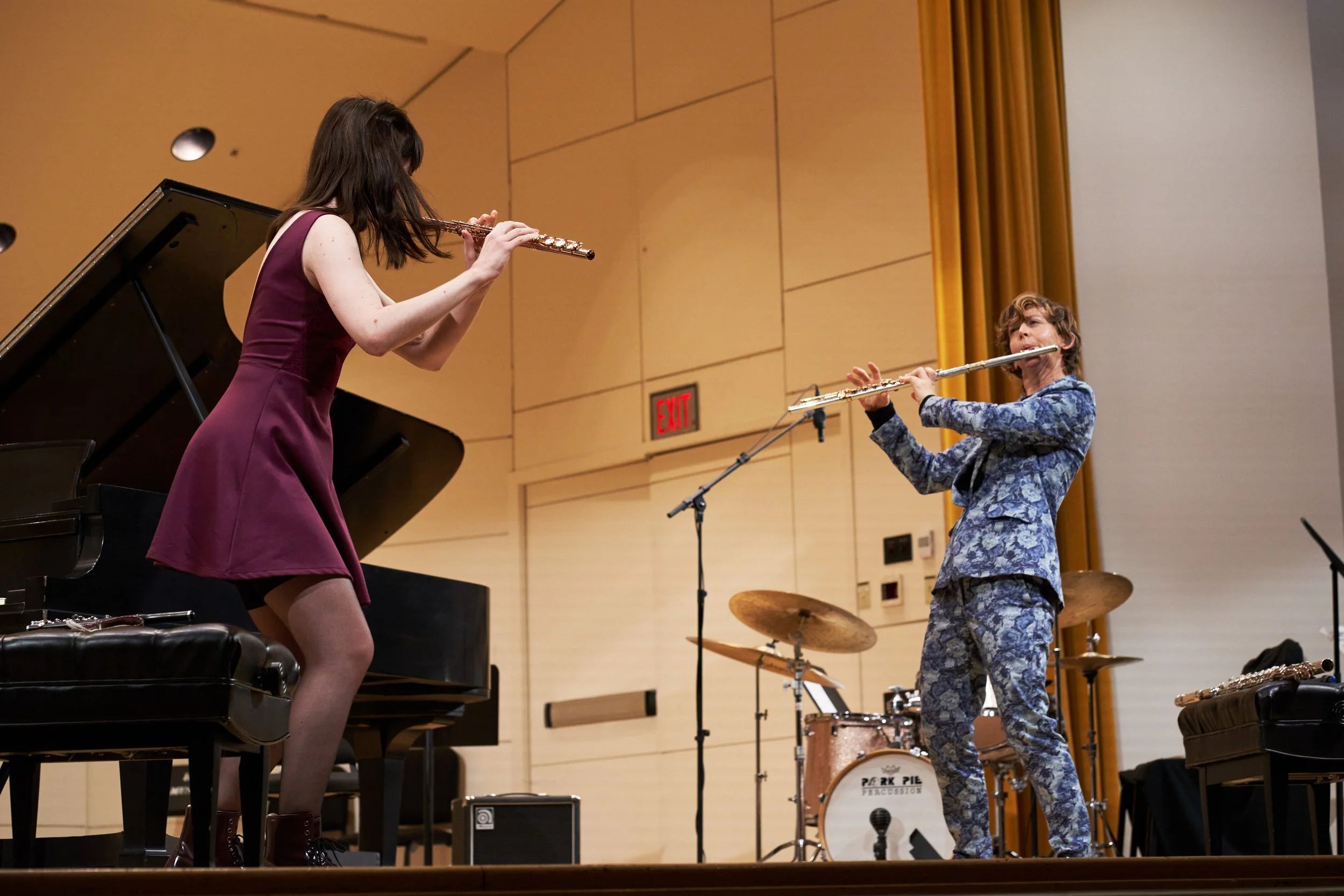  Performing with Claire Chase at Harvard University. Photo: Daniel Huang (September 2021).  